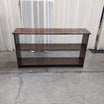 Dark Brown Stained Wood Three-Shelf Bookcase