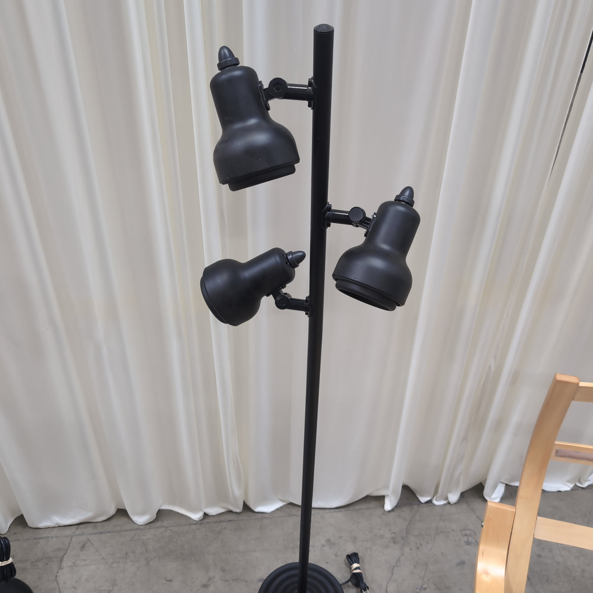 Black Metal Multi-Head Floor Lamp with Adjustable Spot Heads