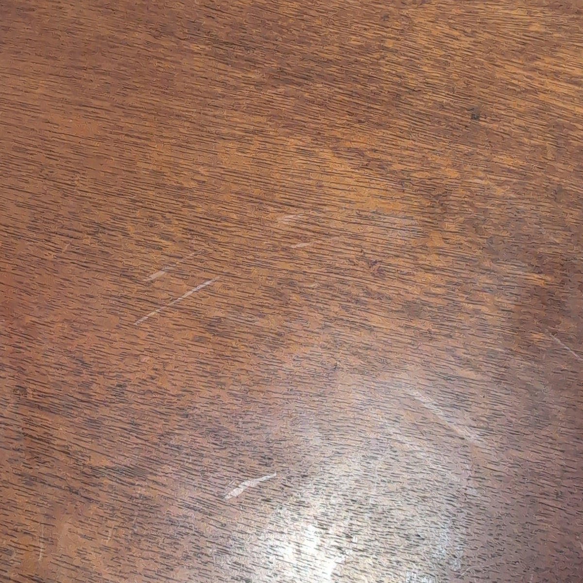 Two-Tone Wood Round End Table with Carved Details