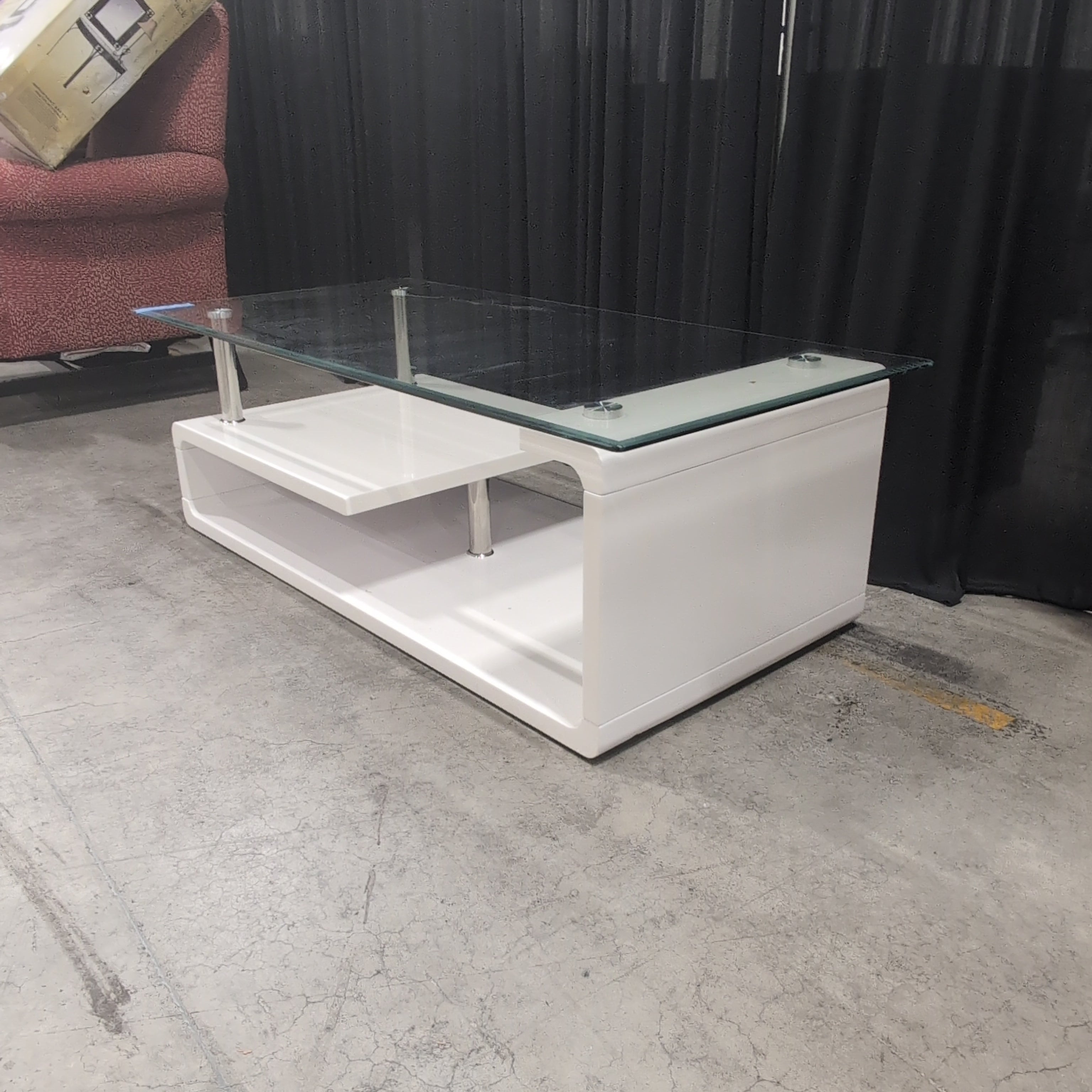 White Contemporary Glass Coffee Table