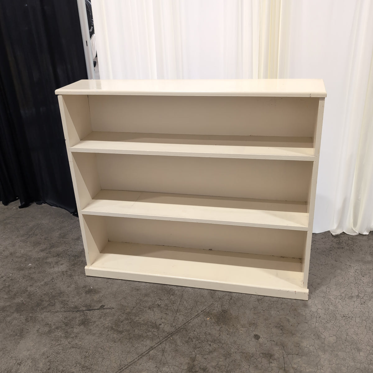 Cream Four-Shelf Storage Bookcase in Painted Wood