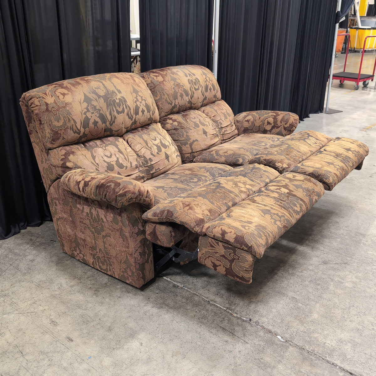 Brown Patterned Reclining Couch