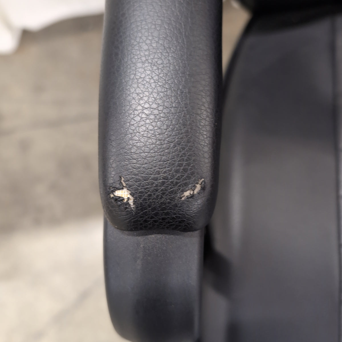 Black Faux Leather Swivel Office Chair with Padded Arms