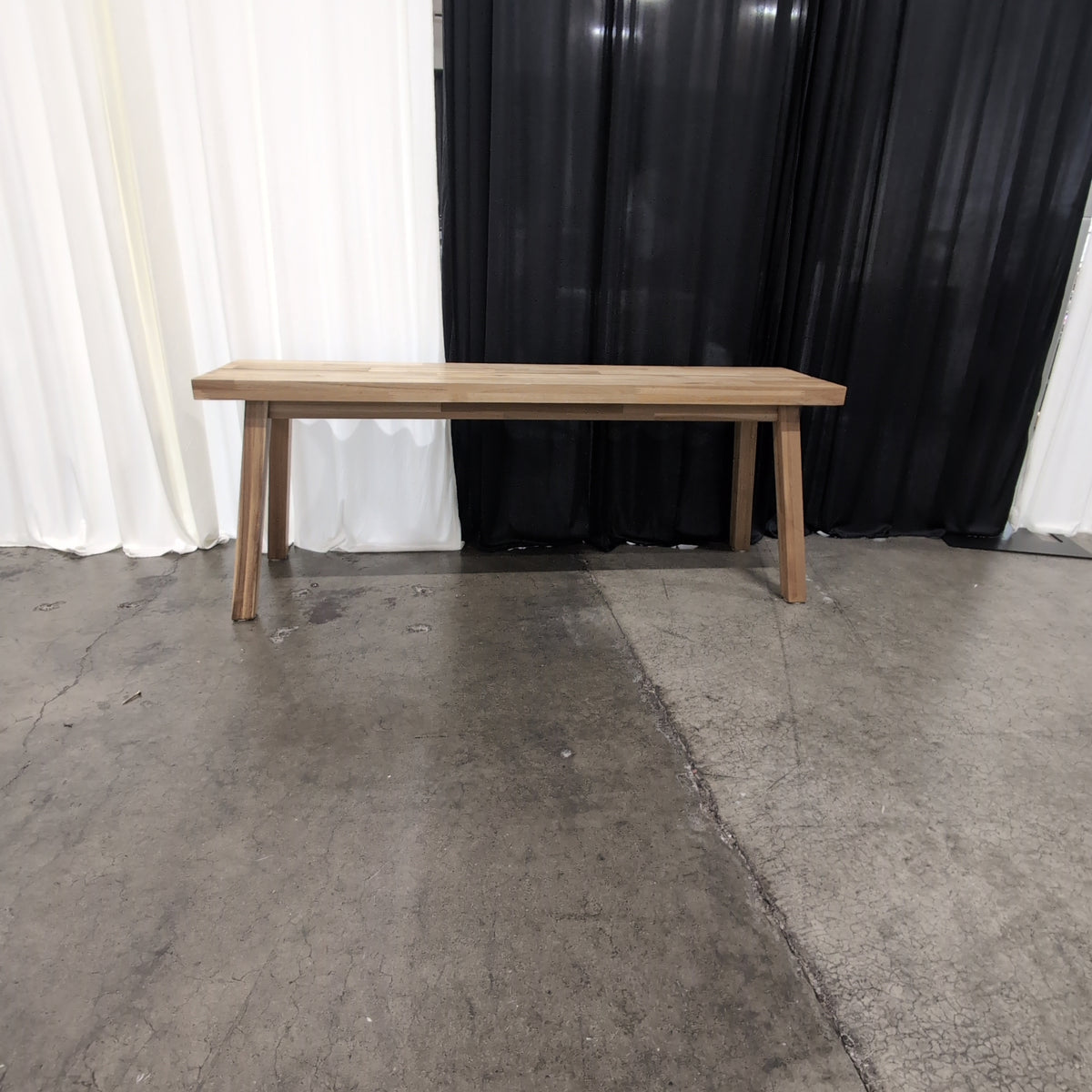 Light Wood Plank Top Bench