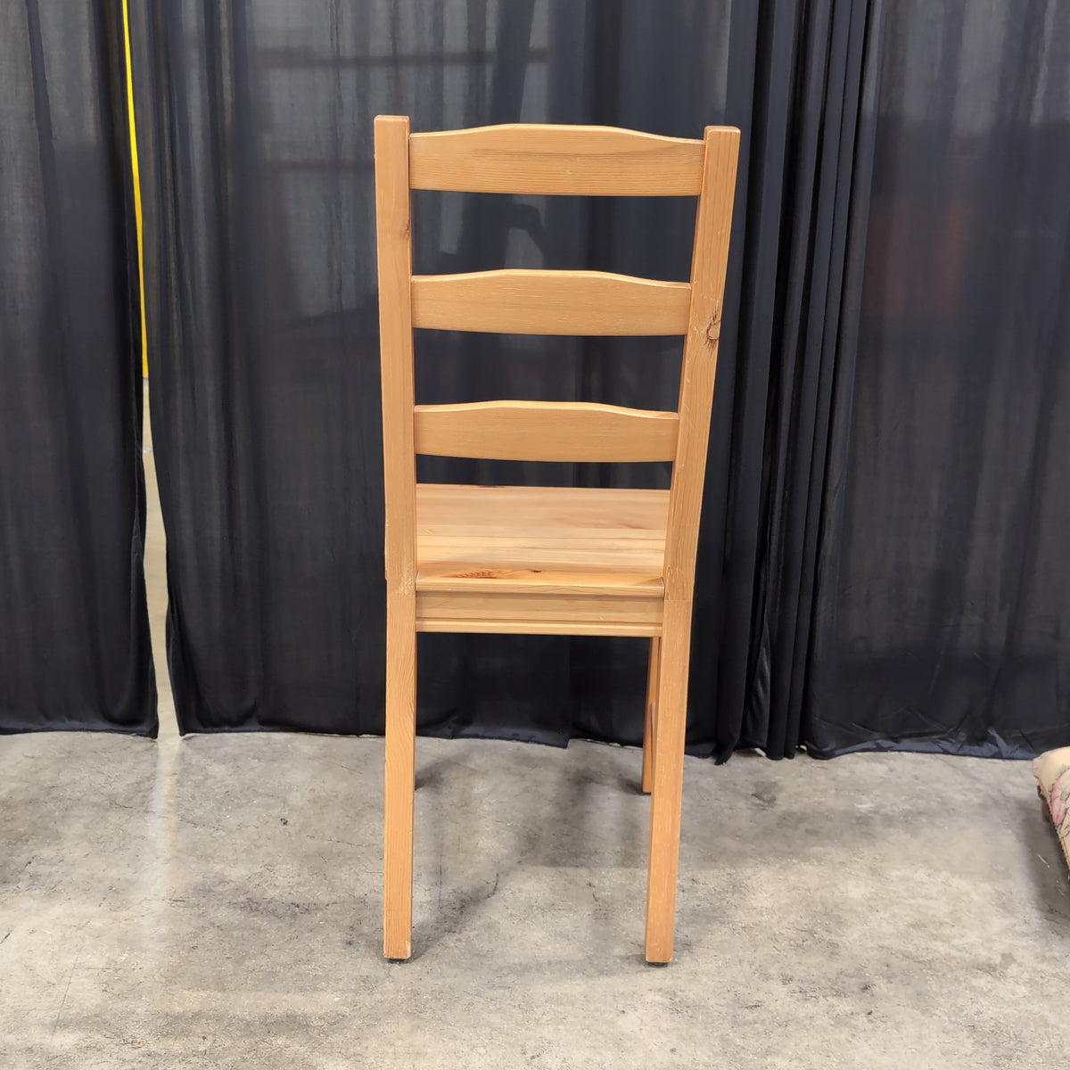 Light Wood Ladder Back Dining Chair with Upholstered Seat