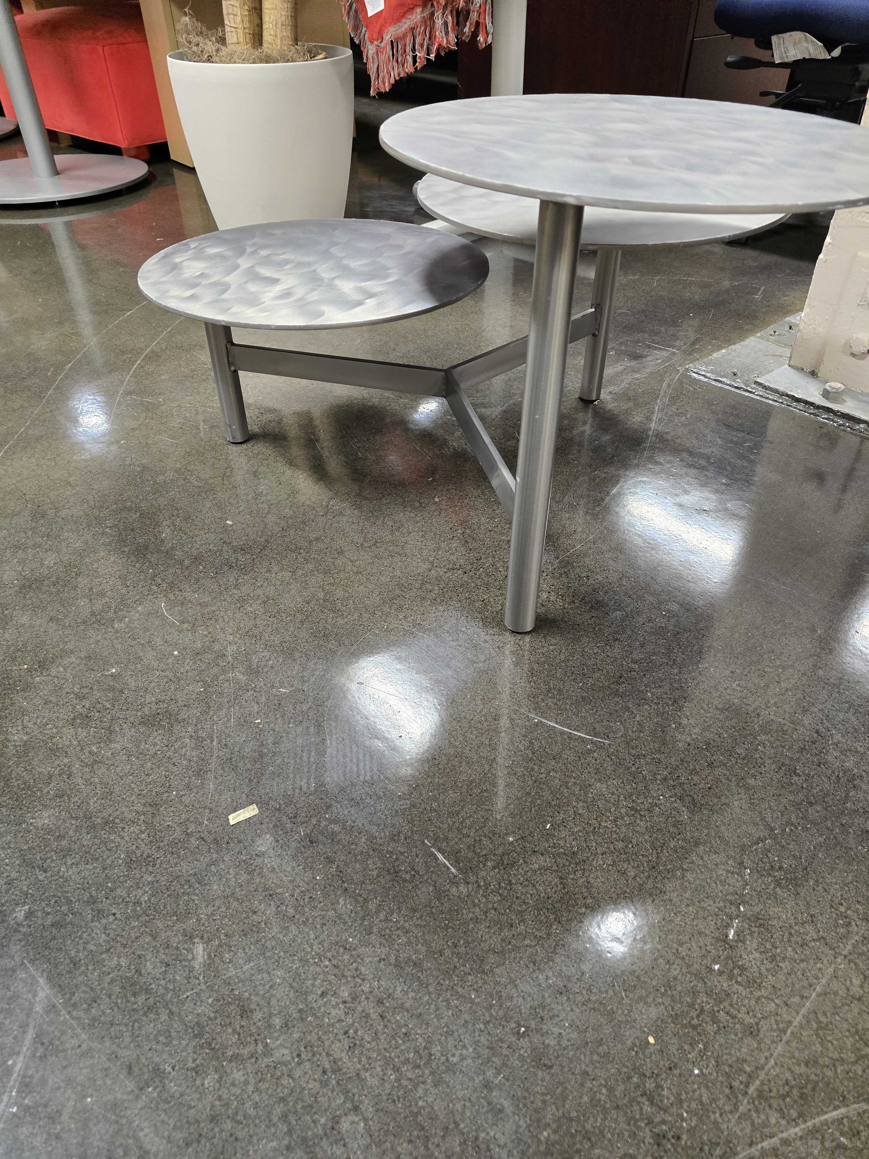 Modern Metal Disk Accent Table