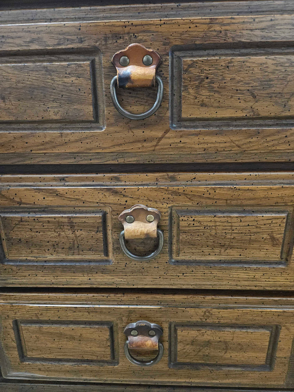 American of Martinsville Dark Wood Three-Drawer Dresser with Ring Pulls