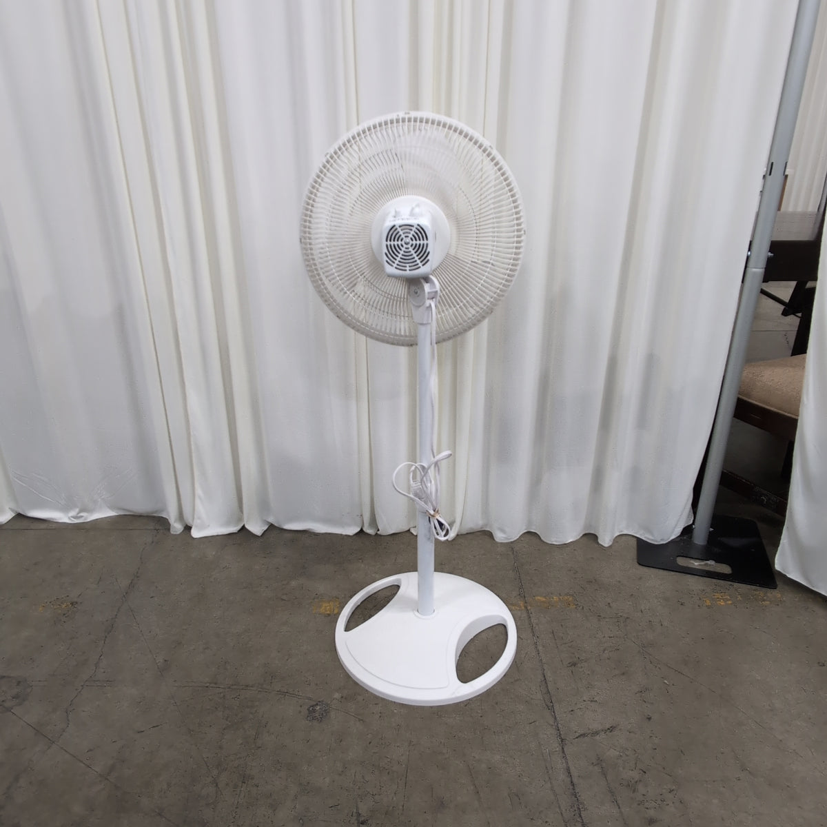 White Lasko Adjustable Height Pedestal Fan