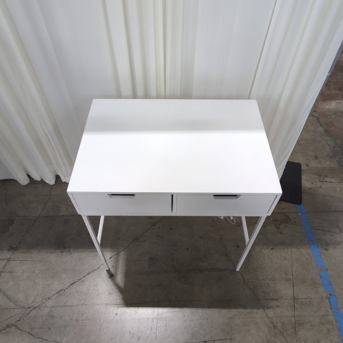 White Two-Drawer Home Office Desk