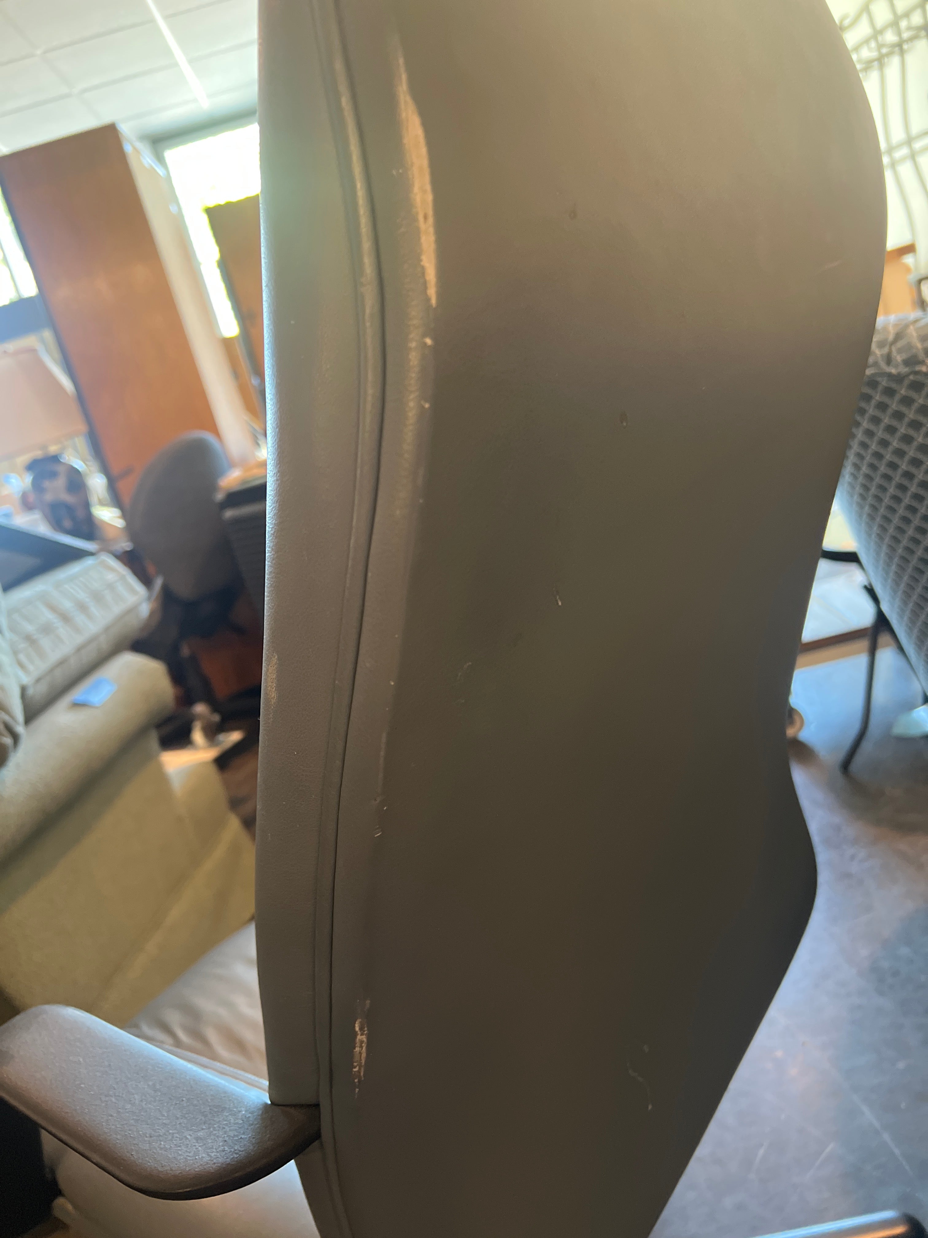 Blue Executive Office Chair with Black Arms