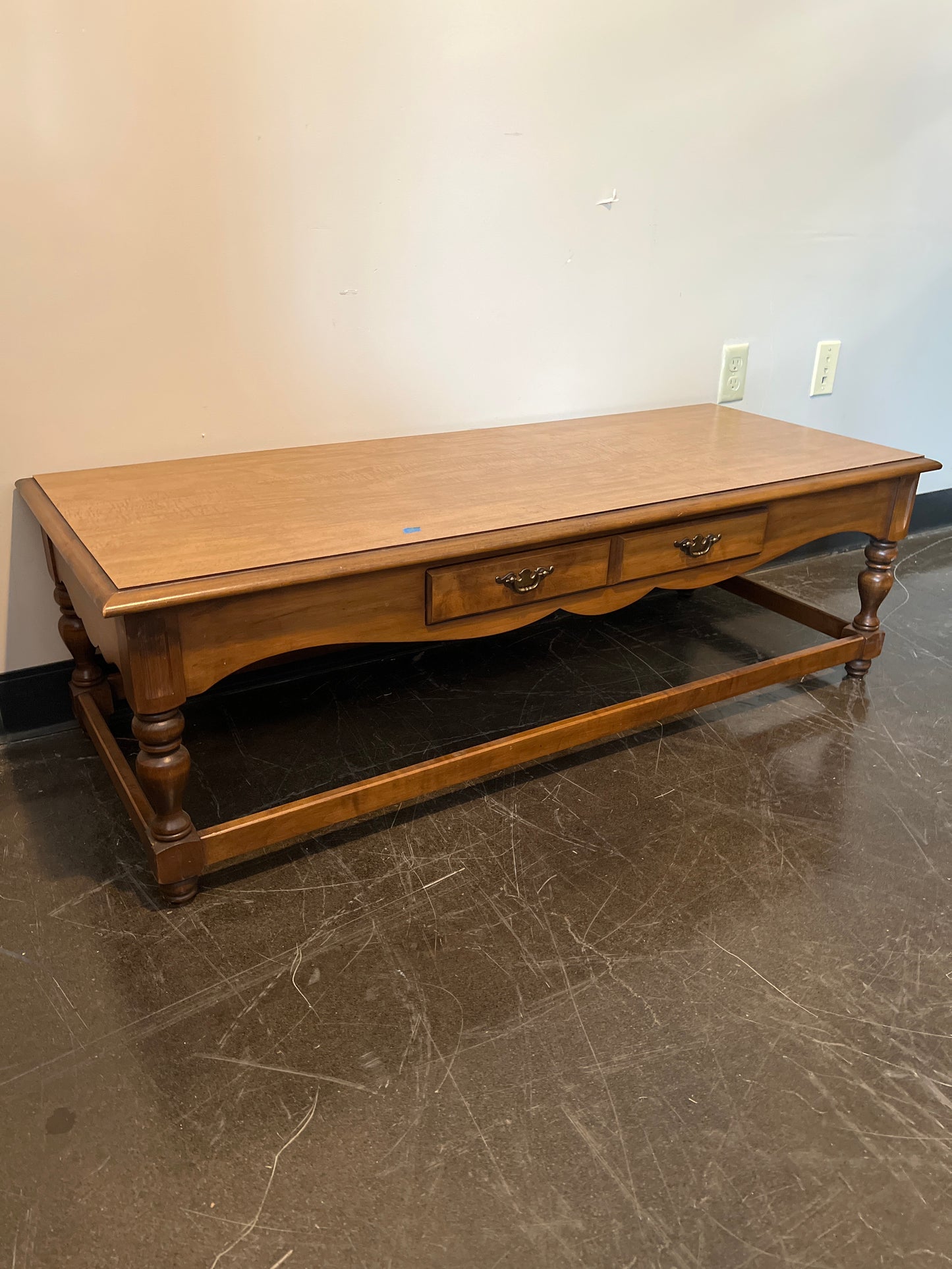 Traditional Solid Wood Coffee Table with Drawers