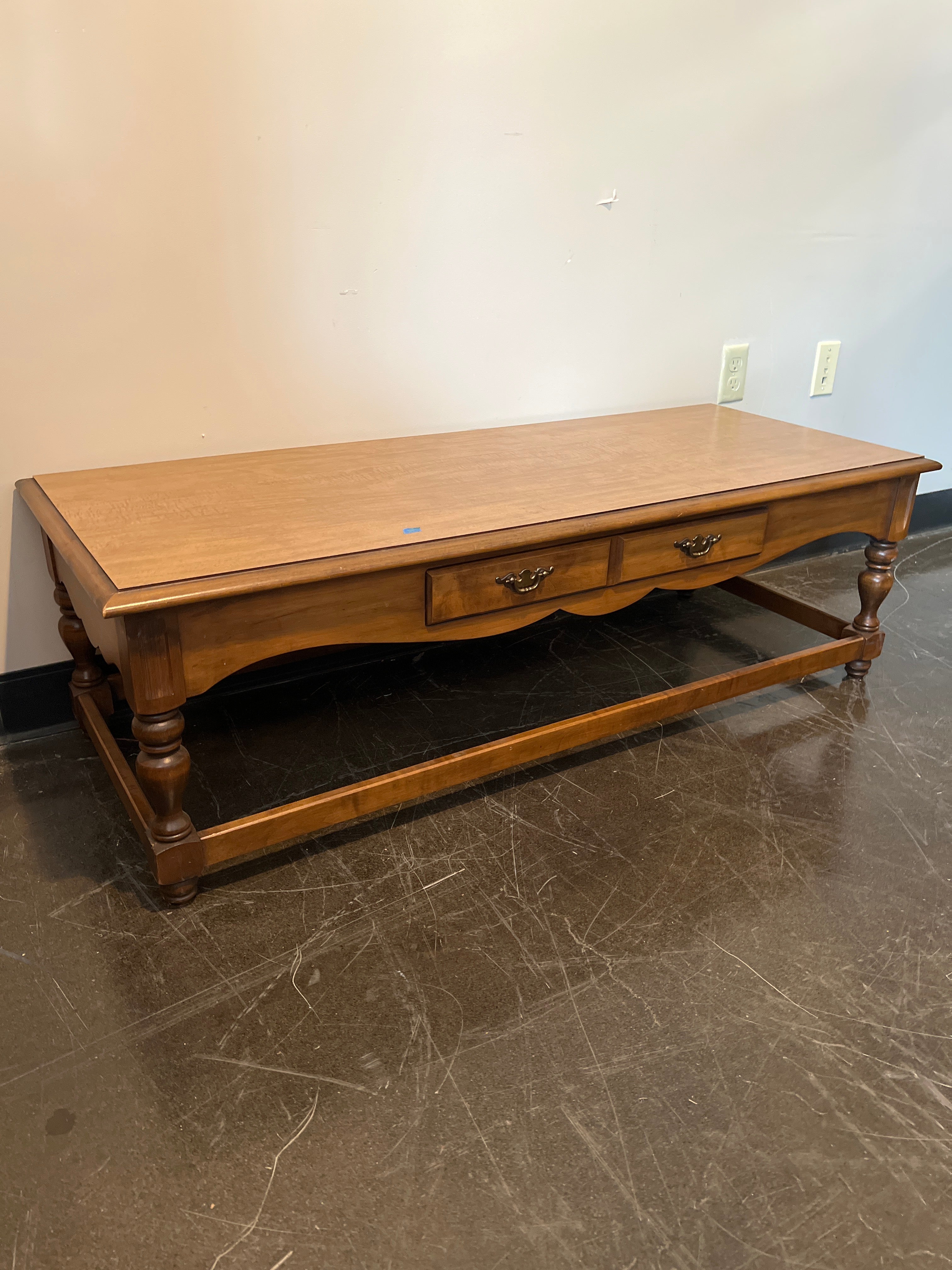 Traditional Solid Wood Coffee Table with Drawers