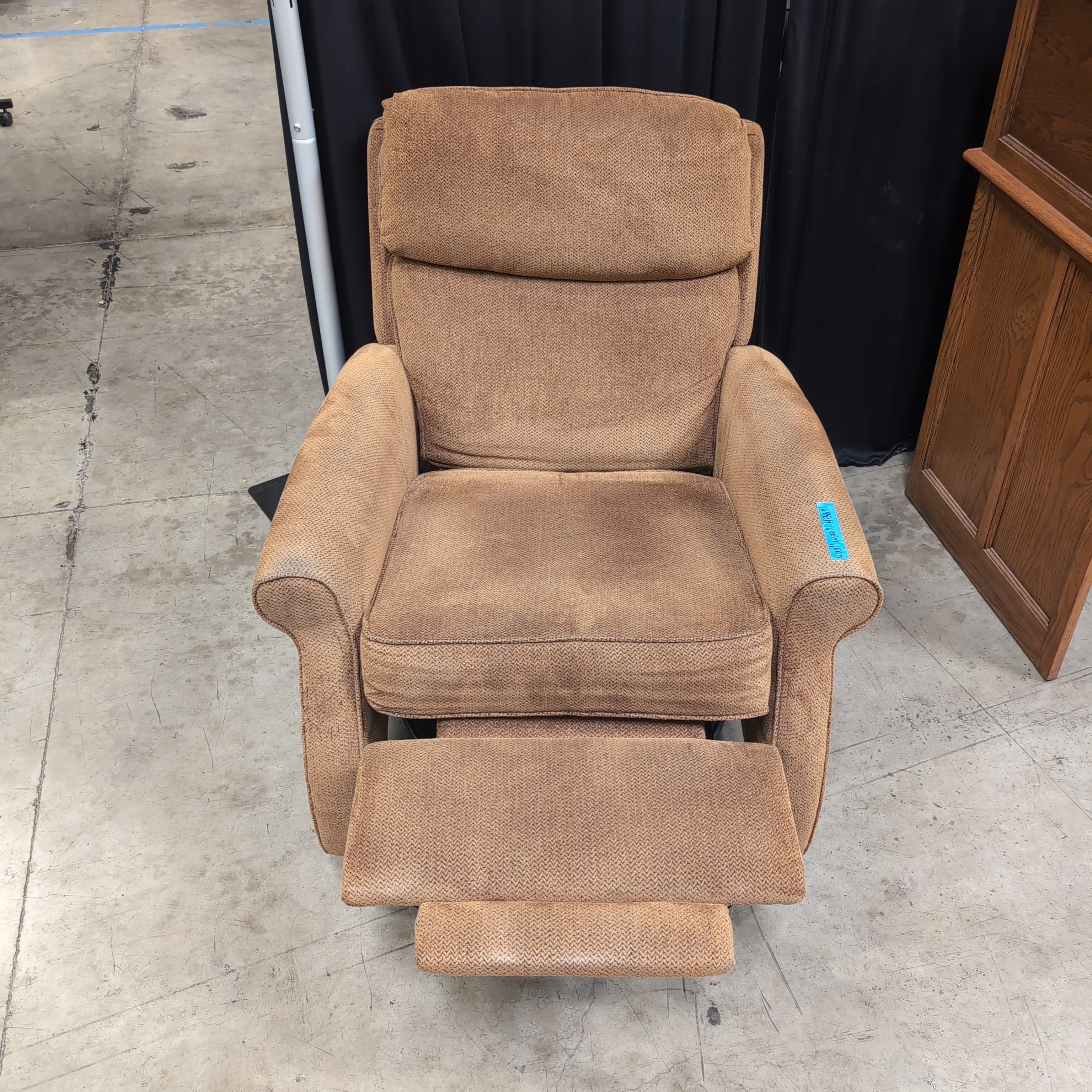 Brown Padded Fabric Recliner