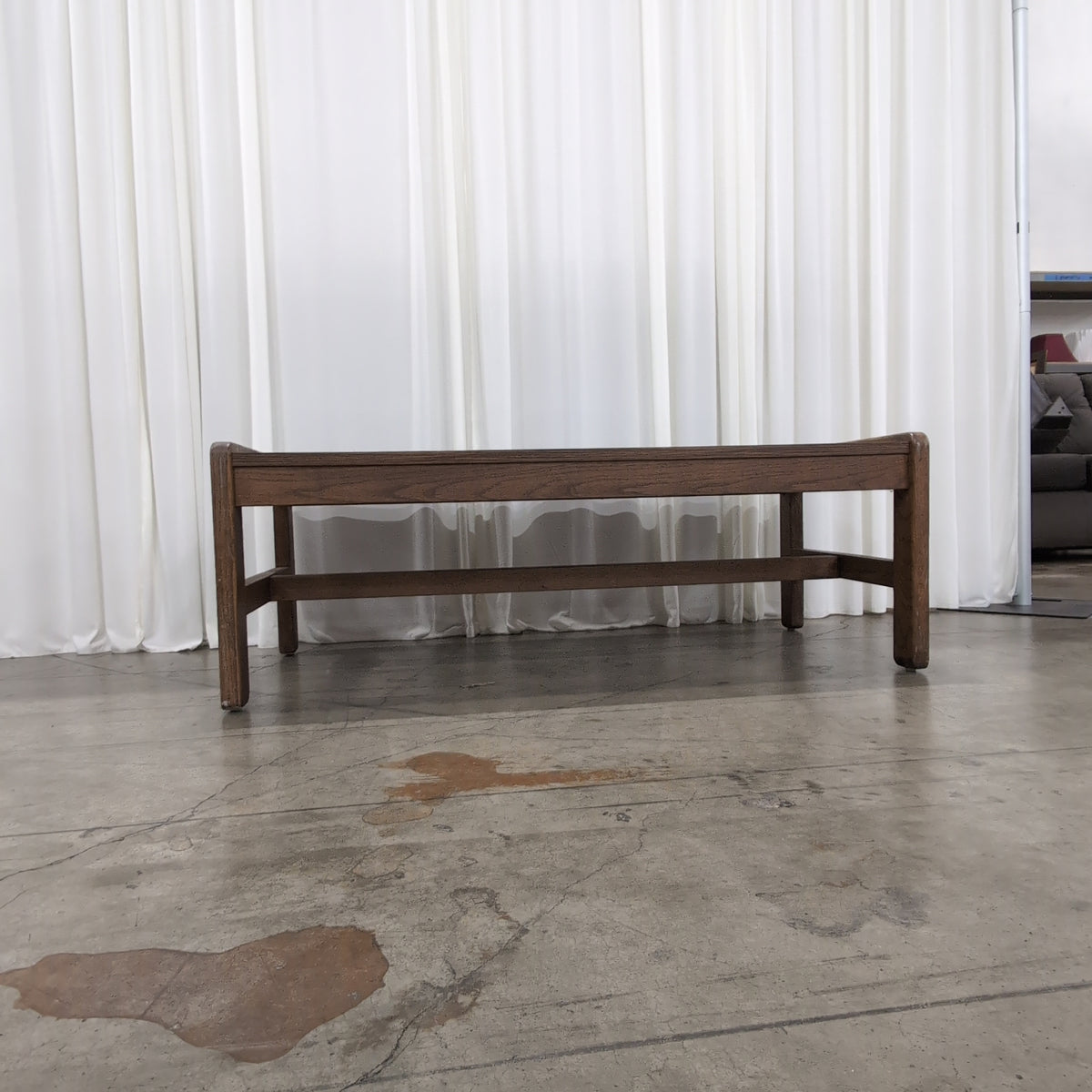 Brown Wood Console Table with Black Side Panel