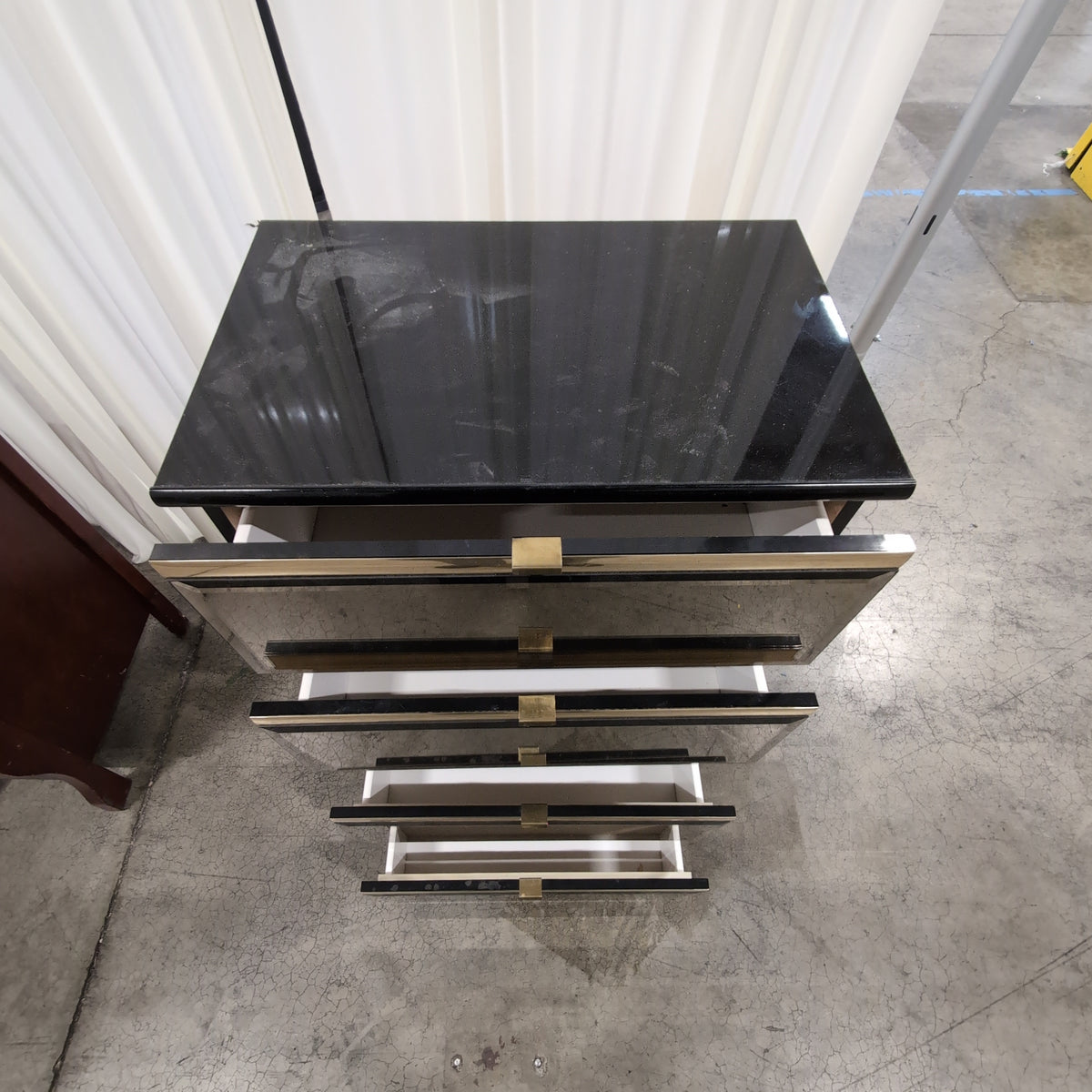 Pair of Art Deco Style Mirrored Two-Drawer Dresser