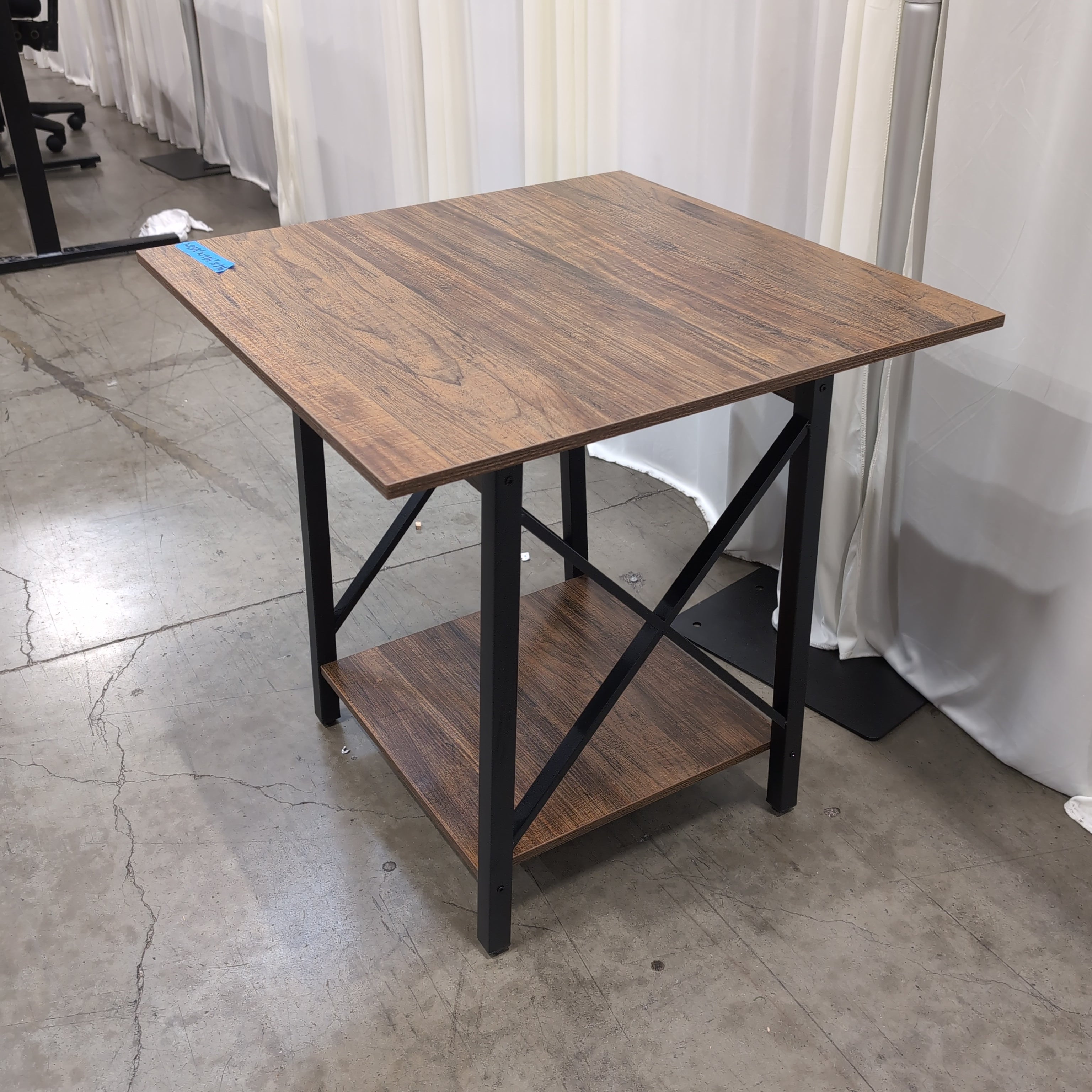 Industrial Style Brown Wood-Look End Table with Shelf