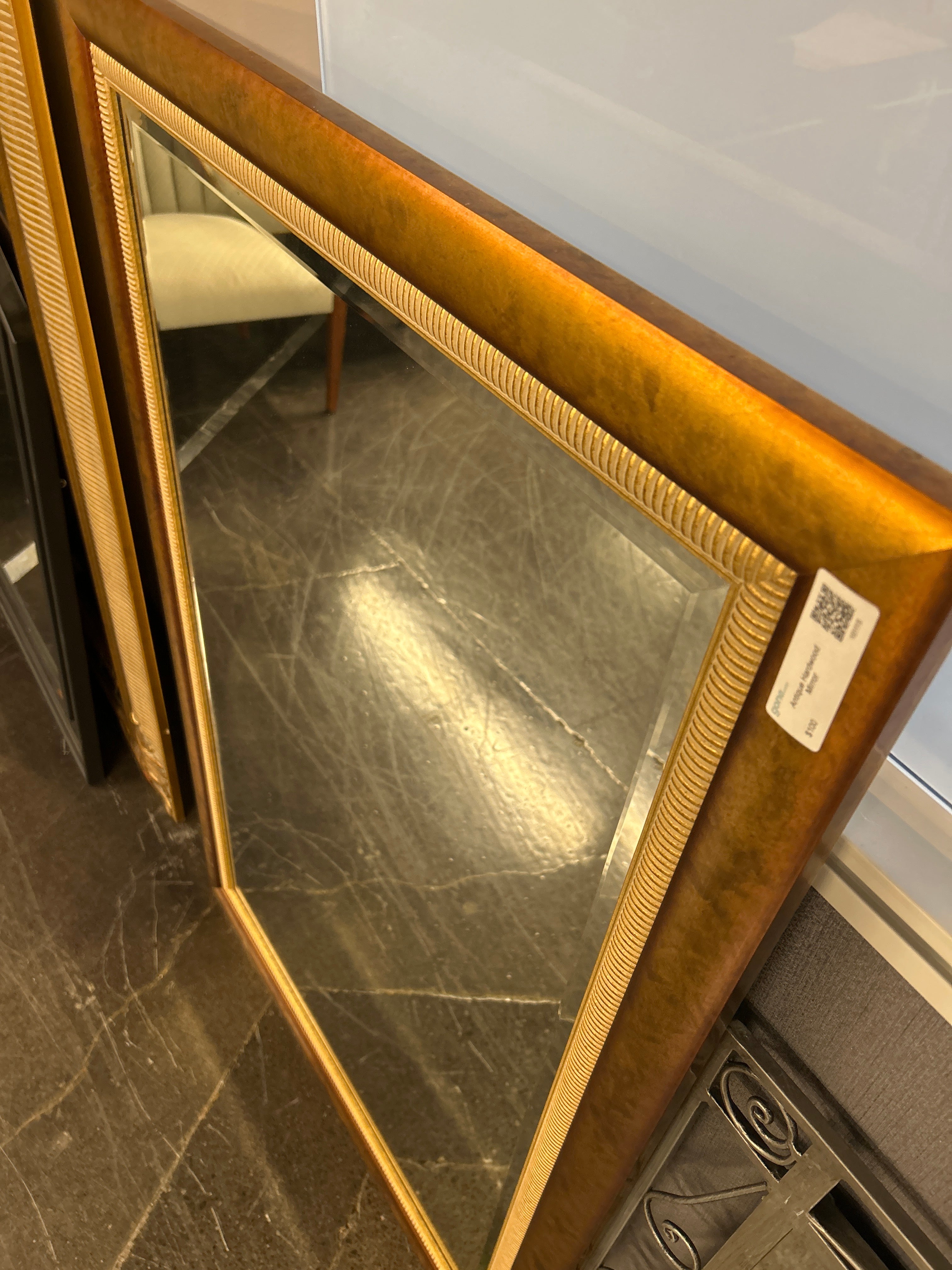 Antique Hardwood Mirror
