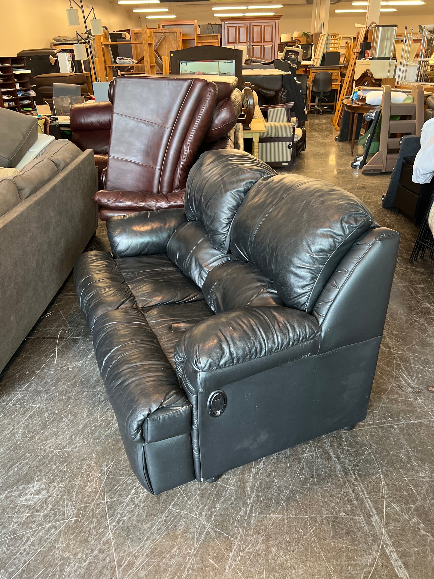 Black Leather Recliner Loveseat