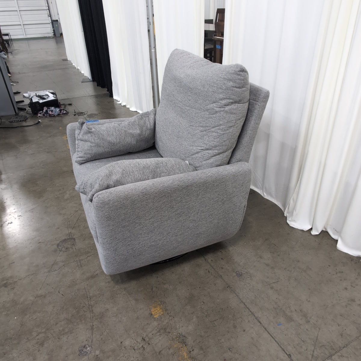 Modern Grey Fabric Swivel Chair