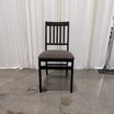 Dark Wood Slat Back Dining Chair with Upholstered Seat