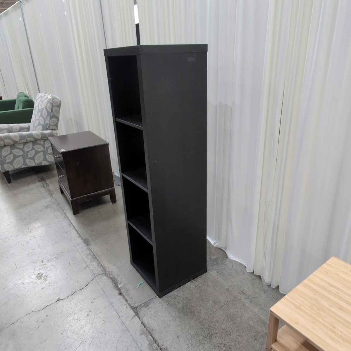 Black Four-Shelf Cube Bookcase