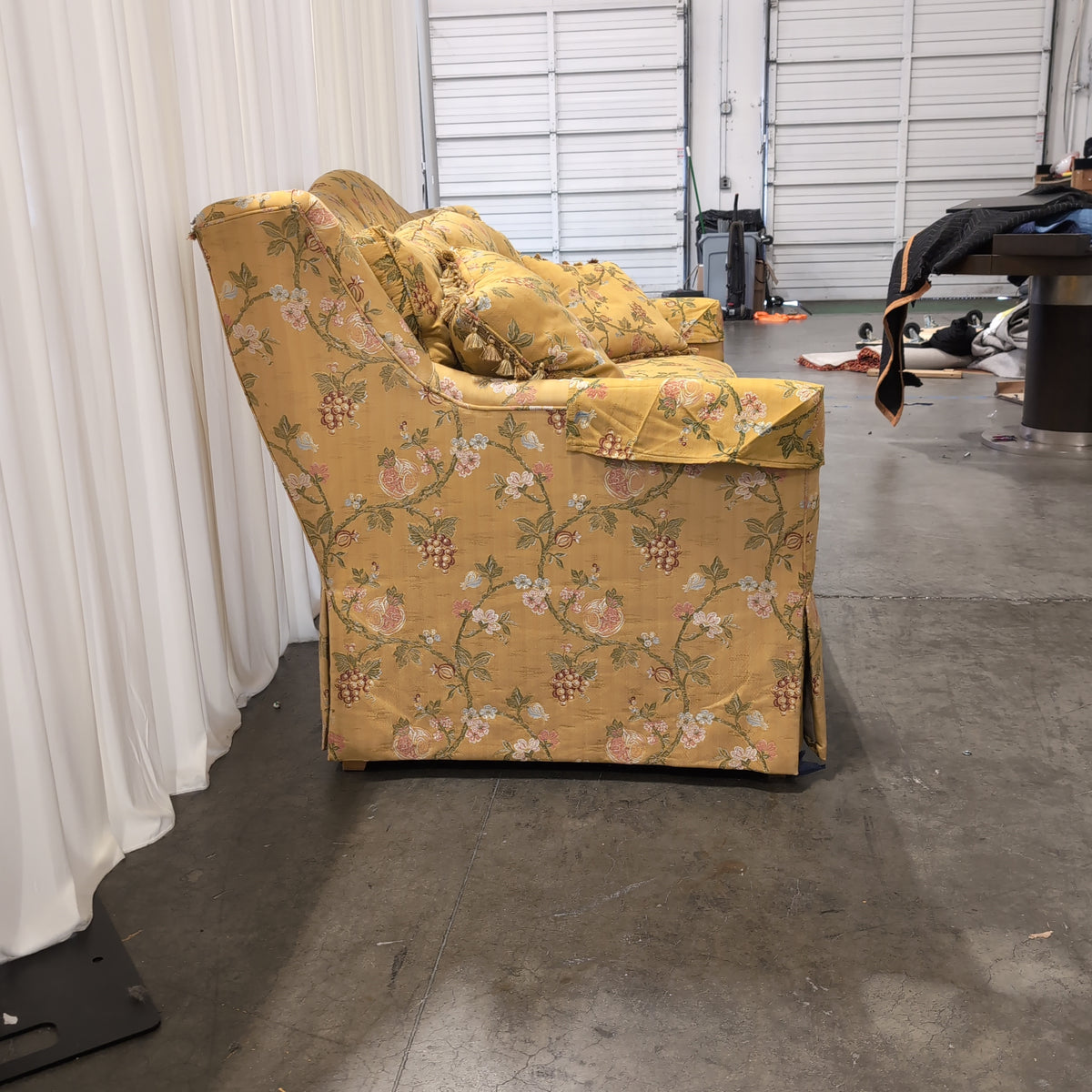 Vintage Style Yellow Floral Print Couch