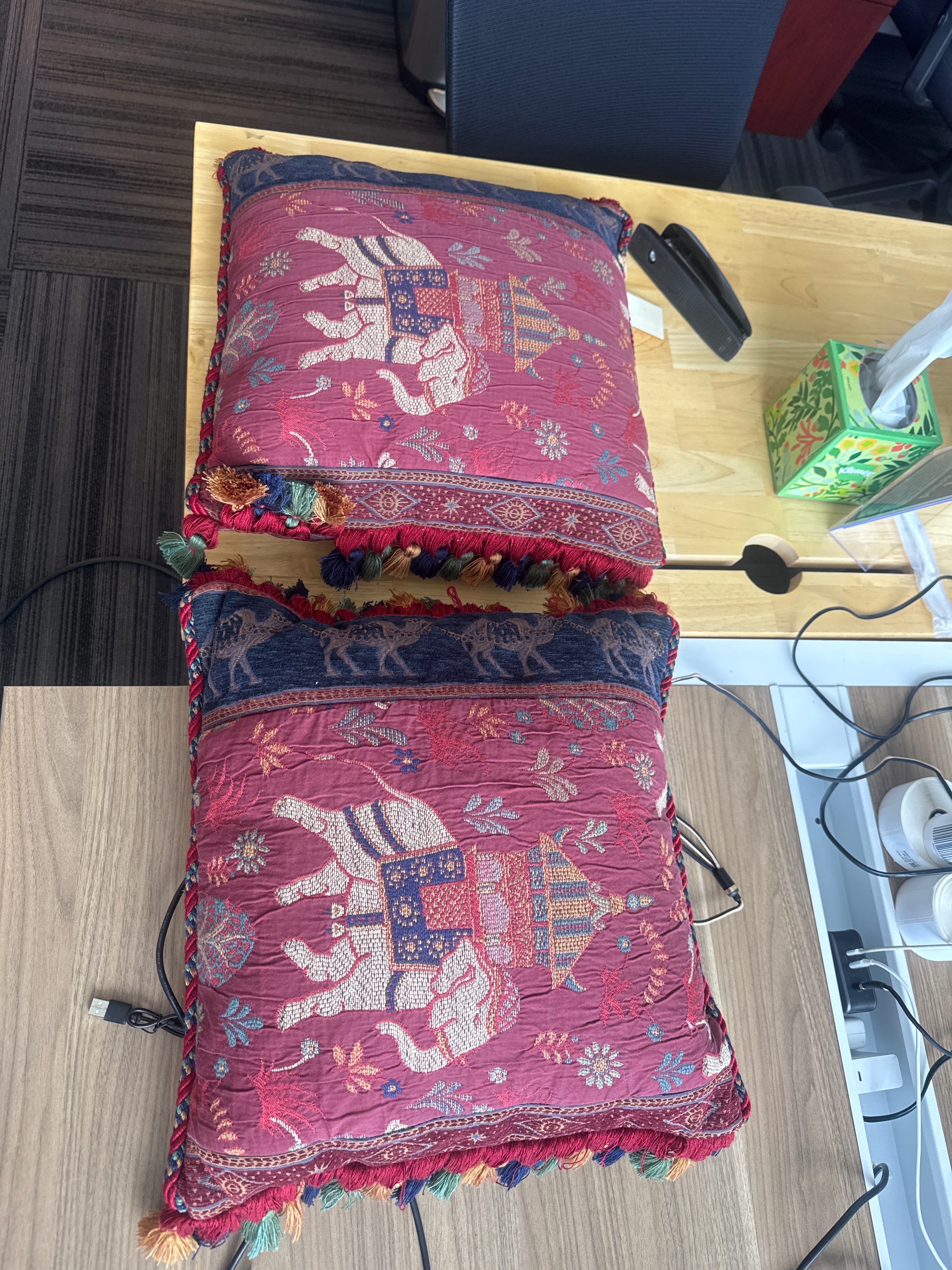 Embroidered Elephant Throw Pillow – Boho Global Style