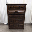Traditional Dark Wood Five-Drawer Dresser with Raised Panels