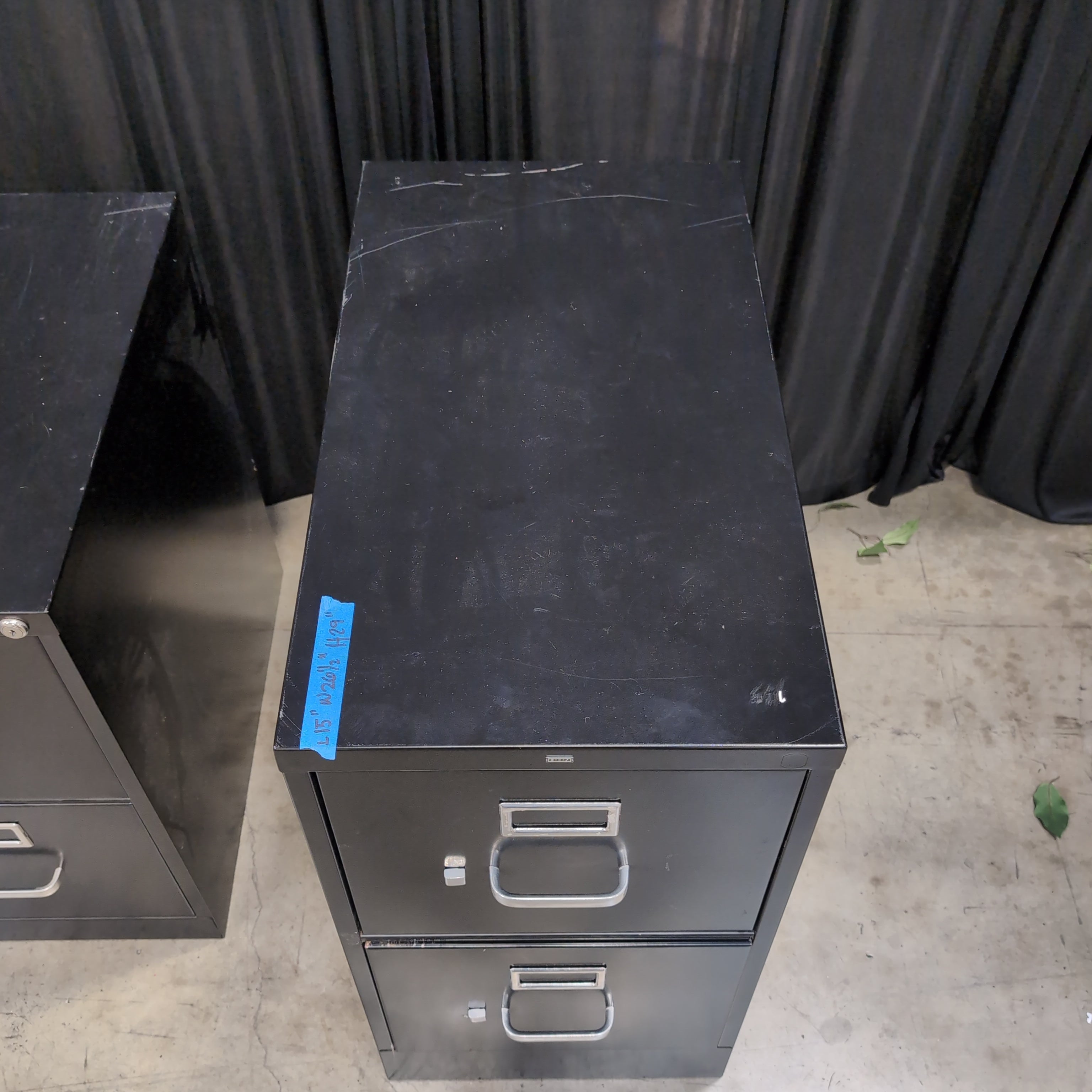 HON Black Two-Drawer Filing Cabinet in Metal