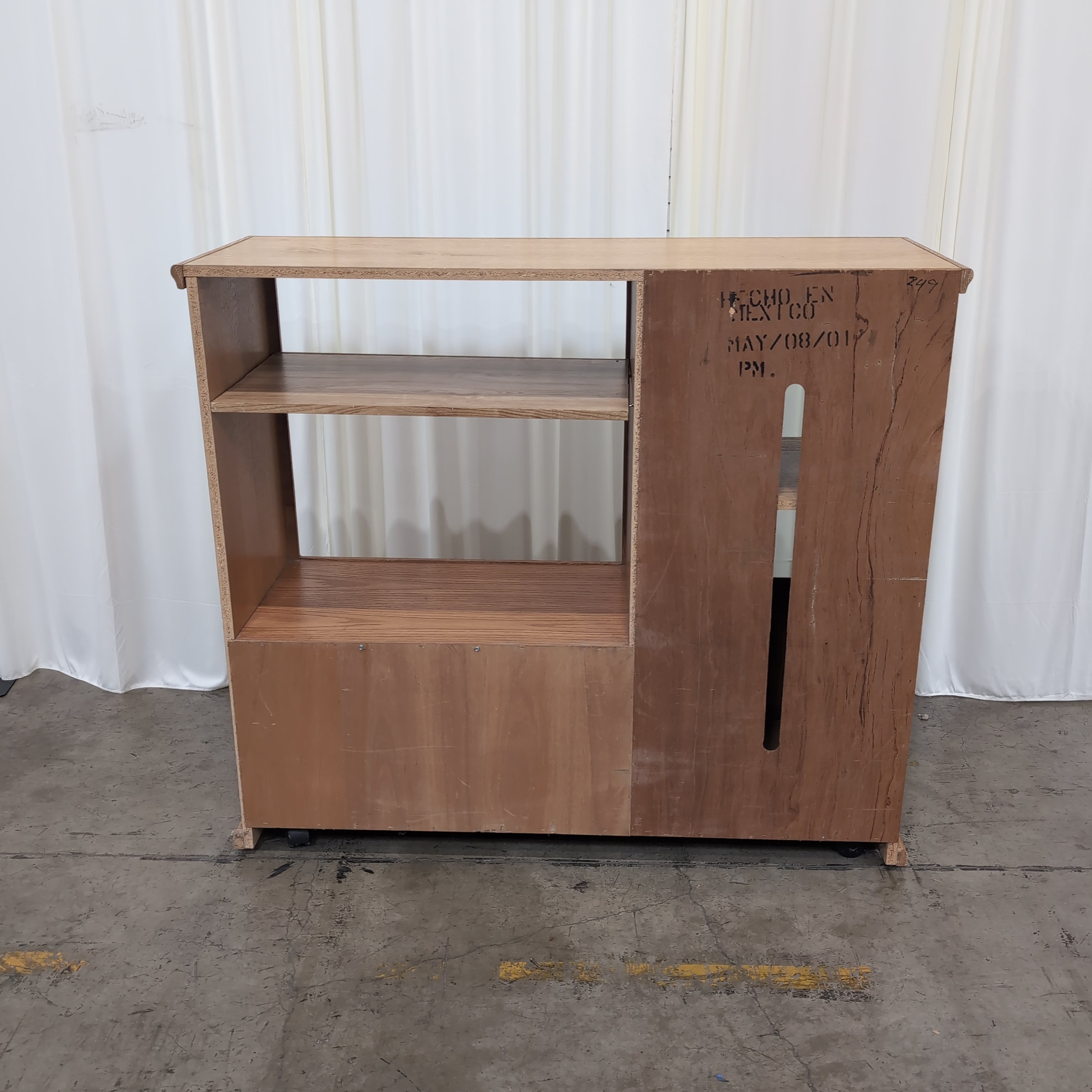 Natural Oak Wood TV Stand in a Classic Style