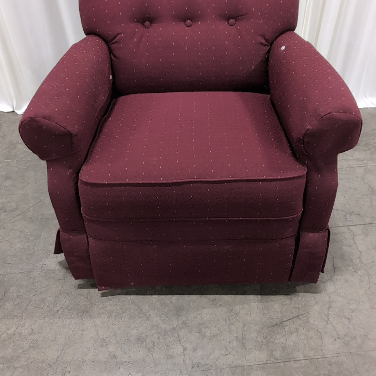 Deep Red Tufted Recliner in Fabric