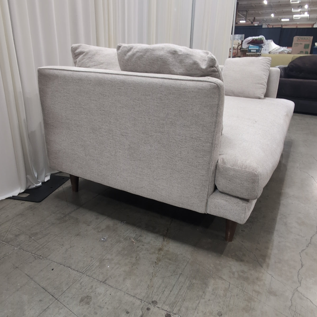 Minimalist Light Beige Woven Fabric Couch