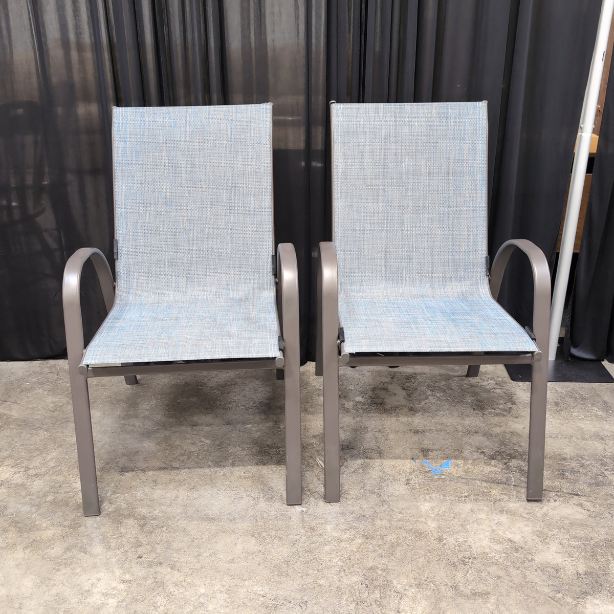 Bronze Metal Outdoor Chair with Mesh Fabric