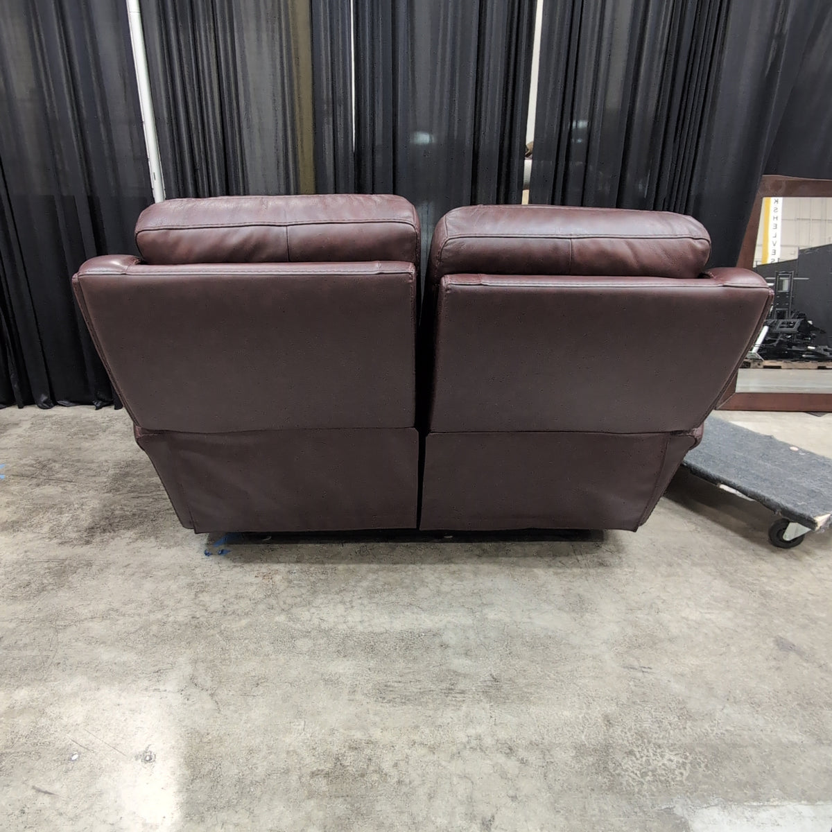 Flexsteel Dark Brown Leather Loveseat with Reclining Seats