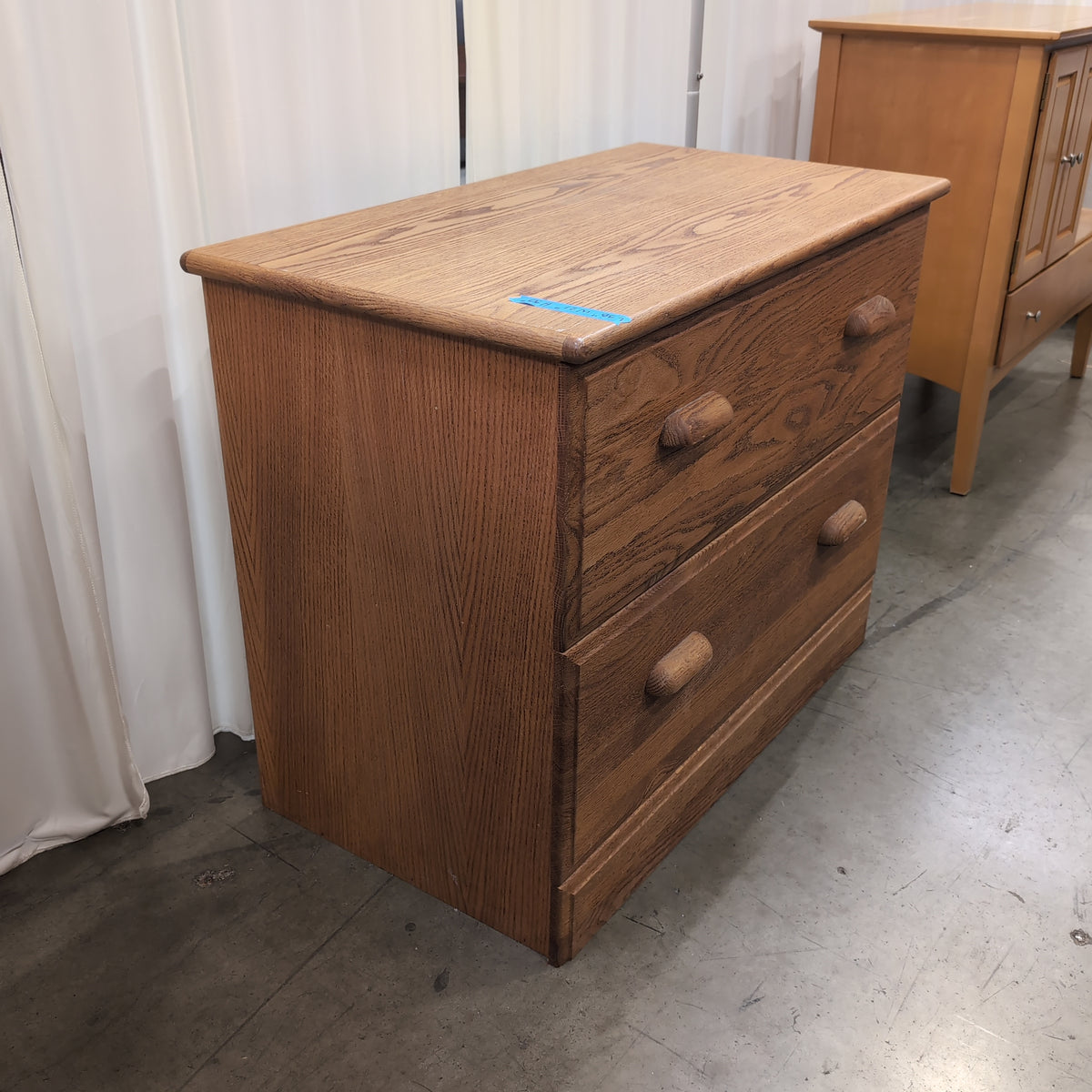 Warm Oak Finish Three-Drawer Dresser