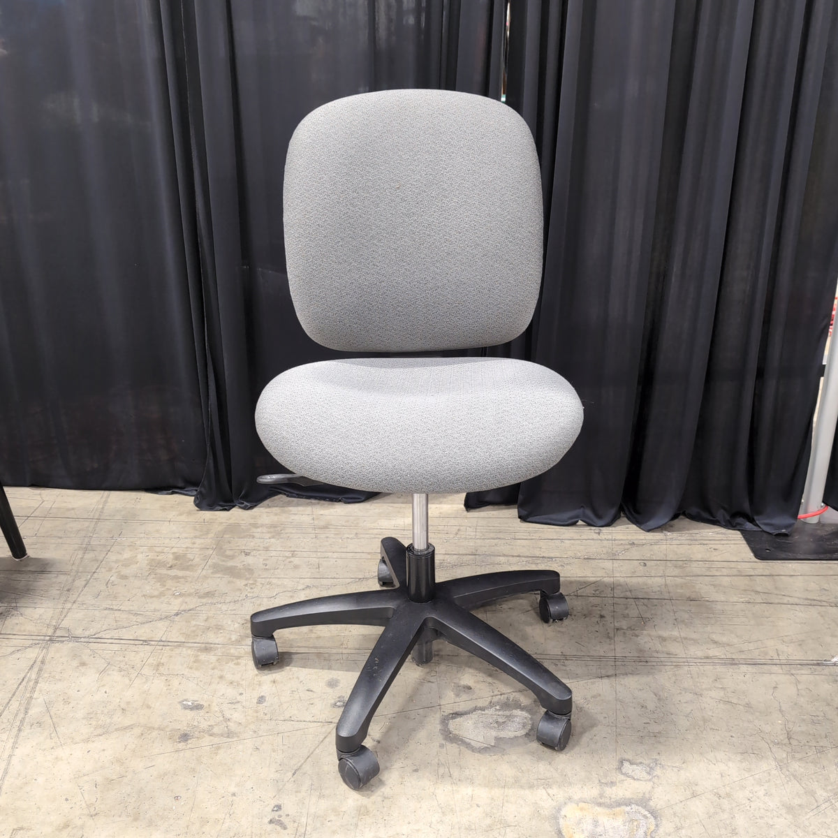 Grey Upholstered Swivel Office Chair
