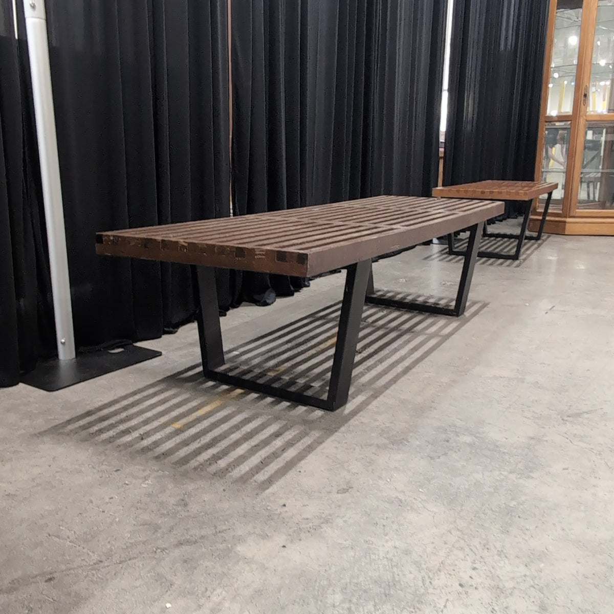 Brown Slatted Hardwood Room Divider