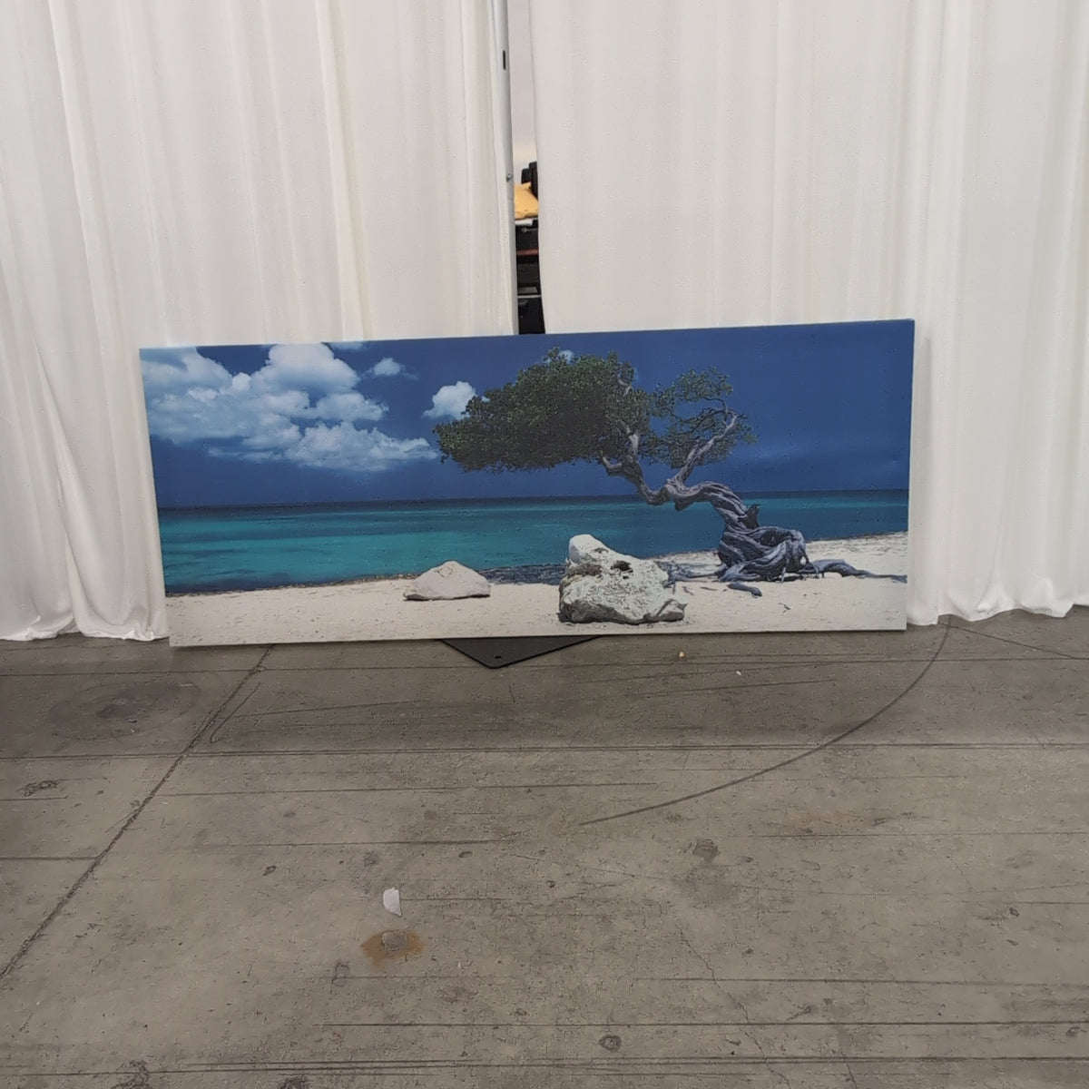 Tropical Beach Tree Scene Wall Art