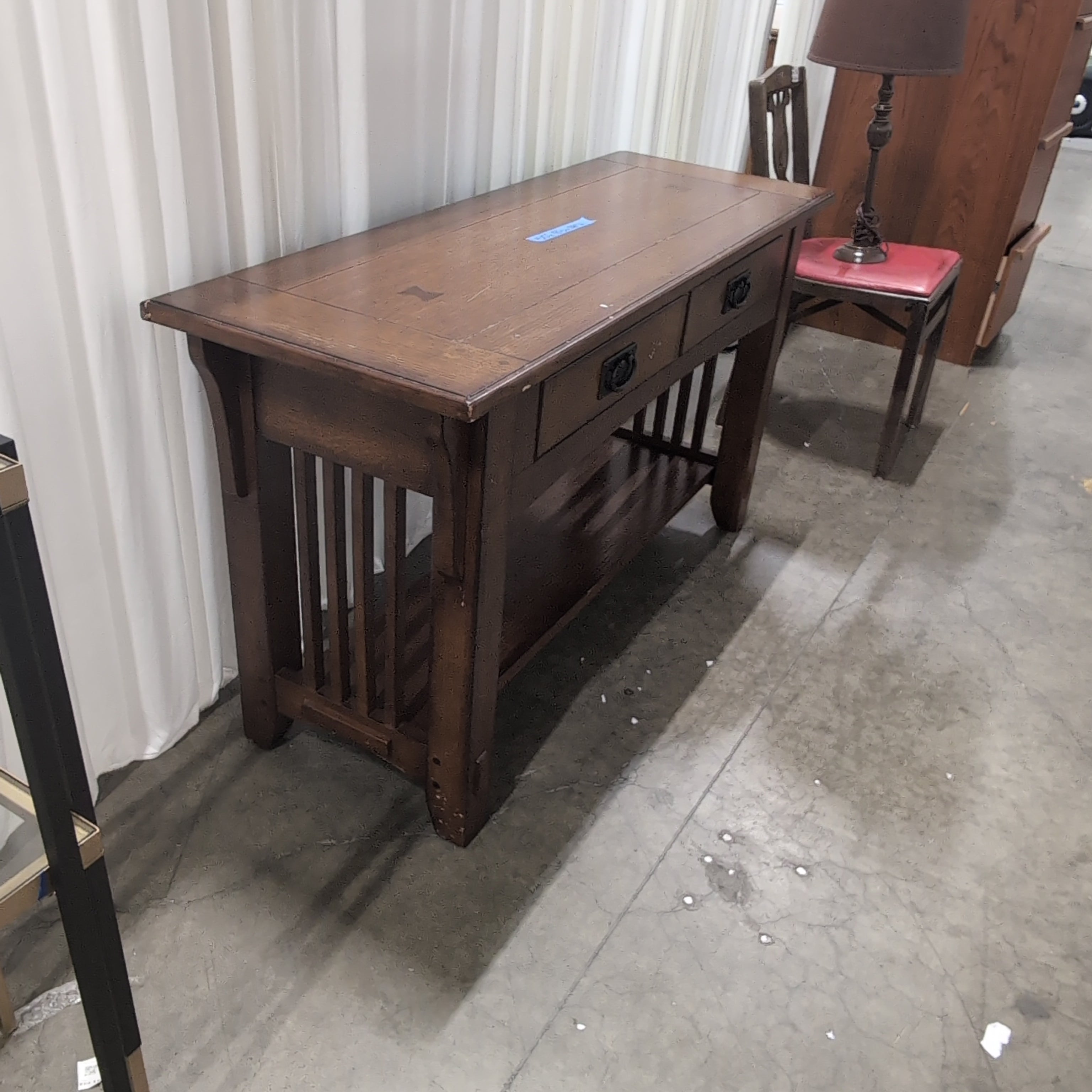 Dark Brown Wood Mission Style Console Table