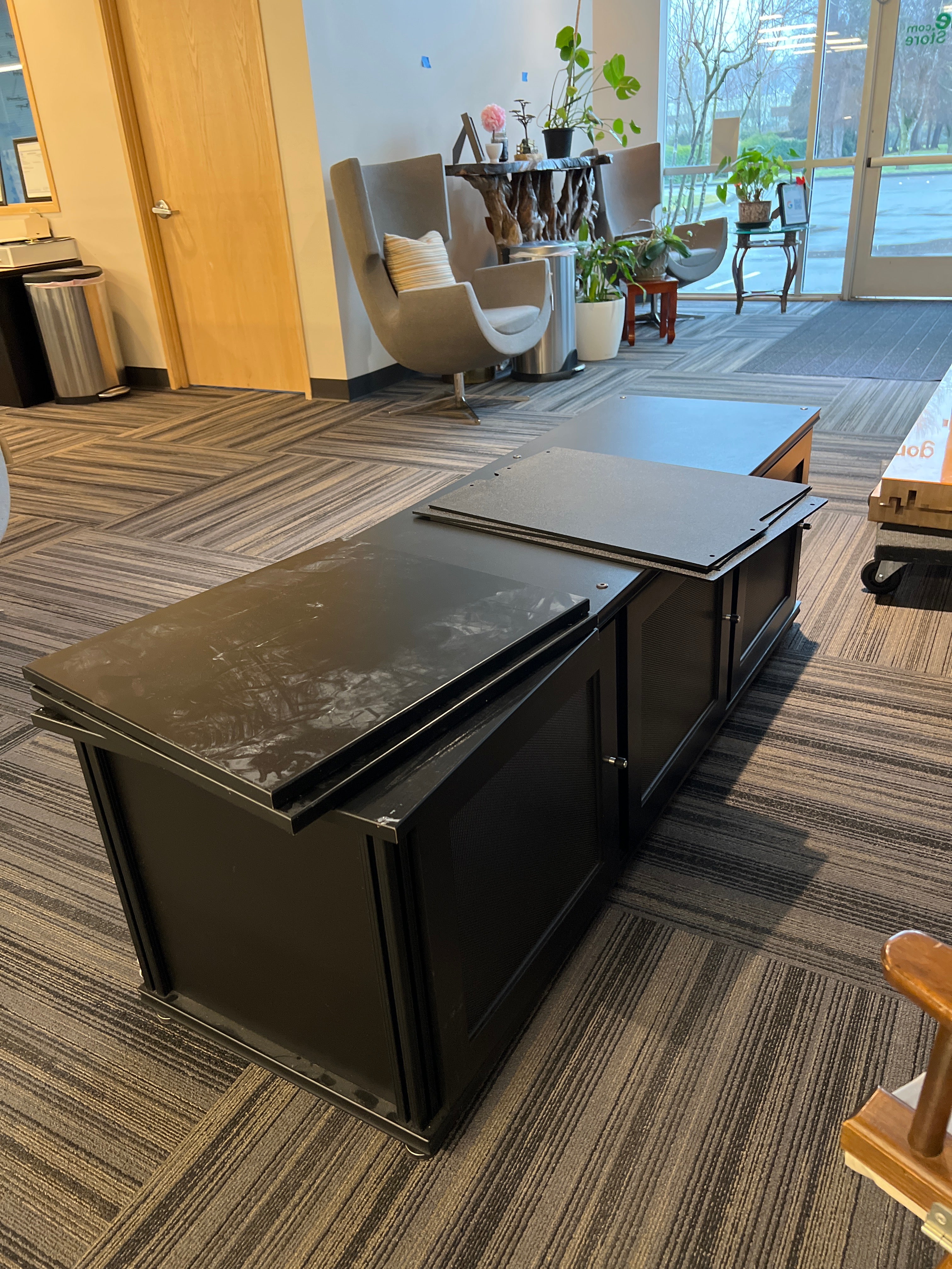Black Metal TV Stand