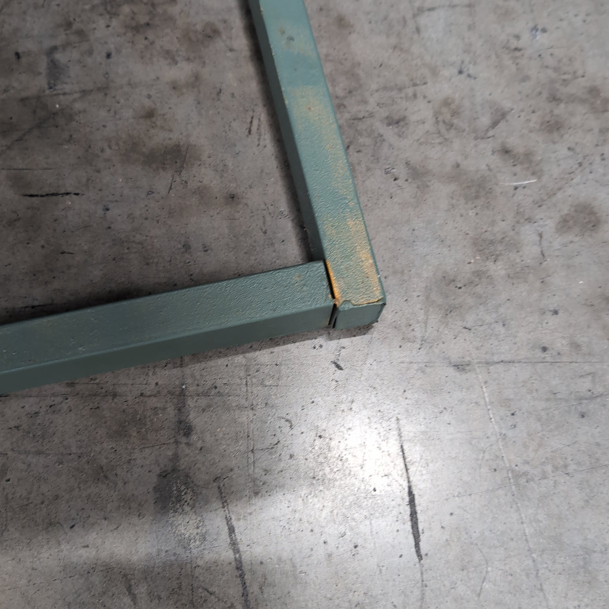 Green Metal Frame Two-Tier Console Table with Wood Tops