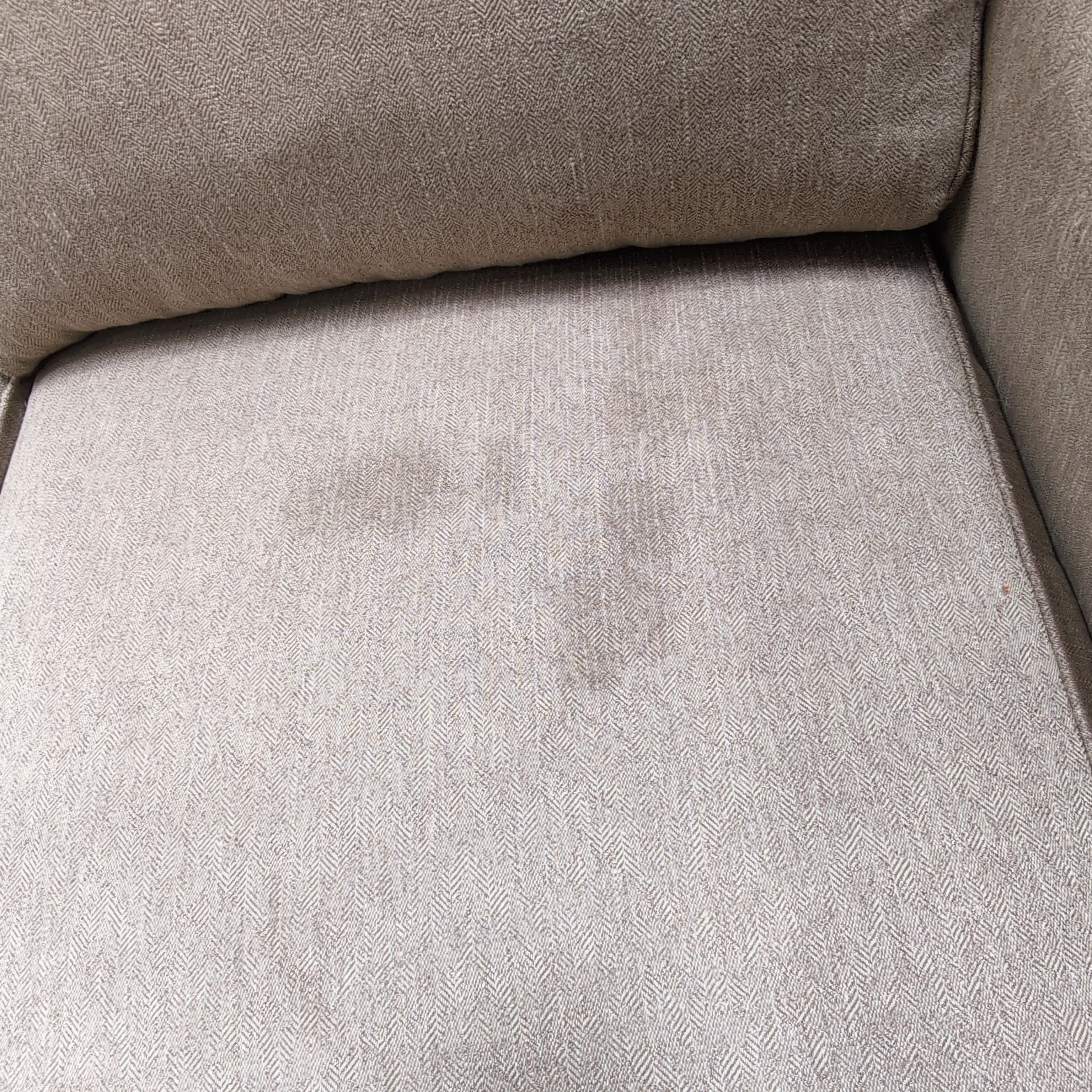 Tan Woven Fabric Three-Cushion Couch
