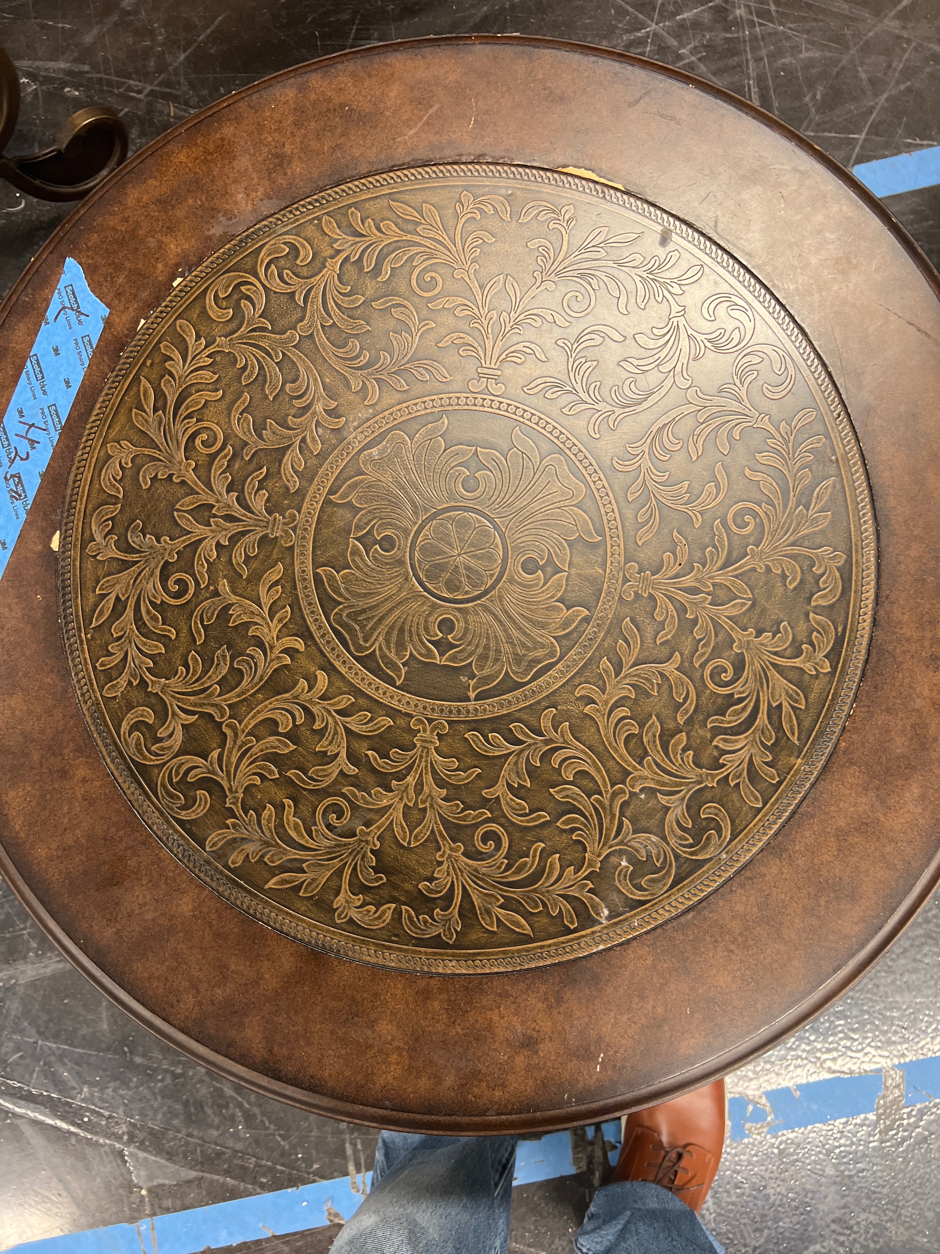 Ornate Metal and Wood Accent Table