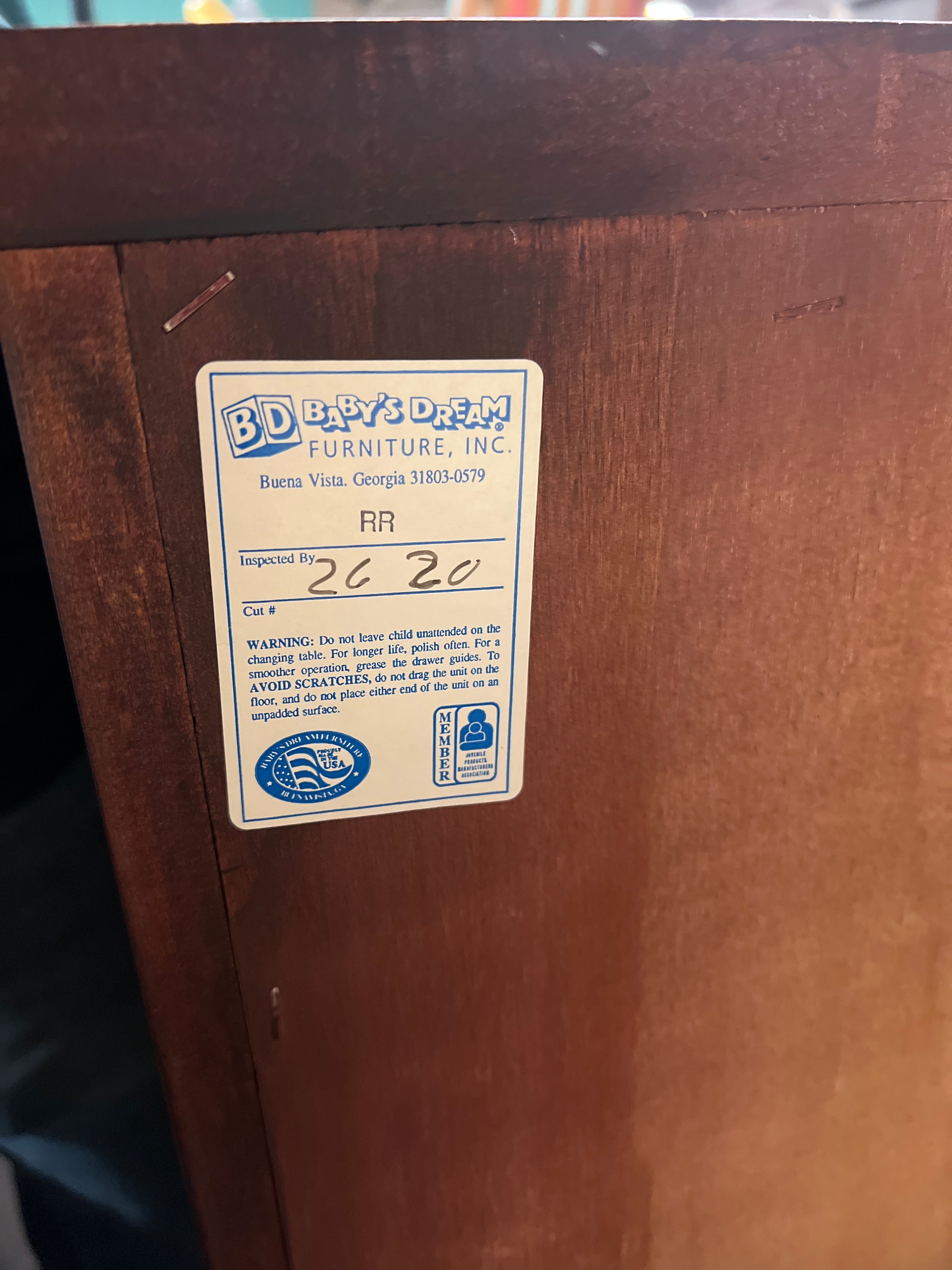 Baby's Dream Furniture Dresser / Baby Changing Table