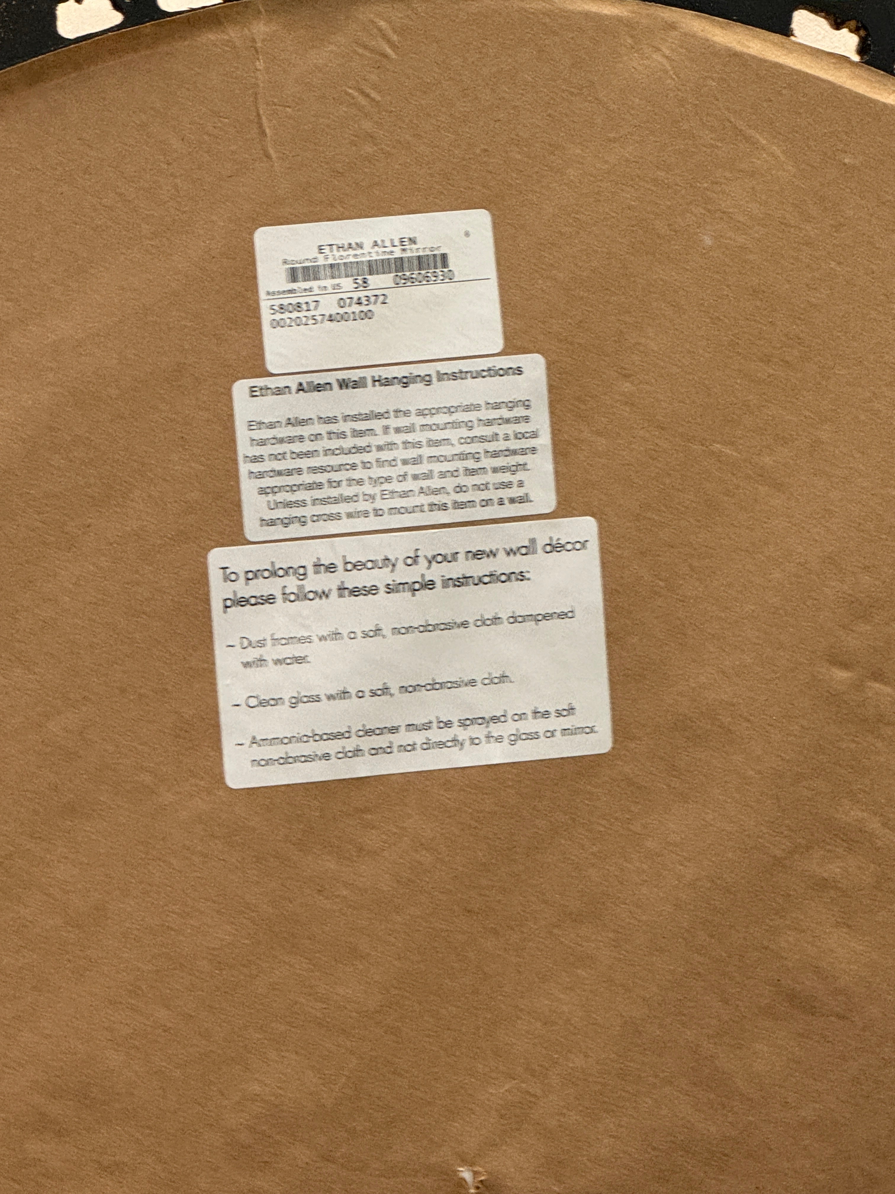 Ethan Allen, Round Florentine Mirror