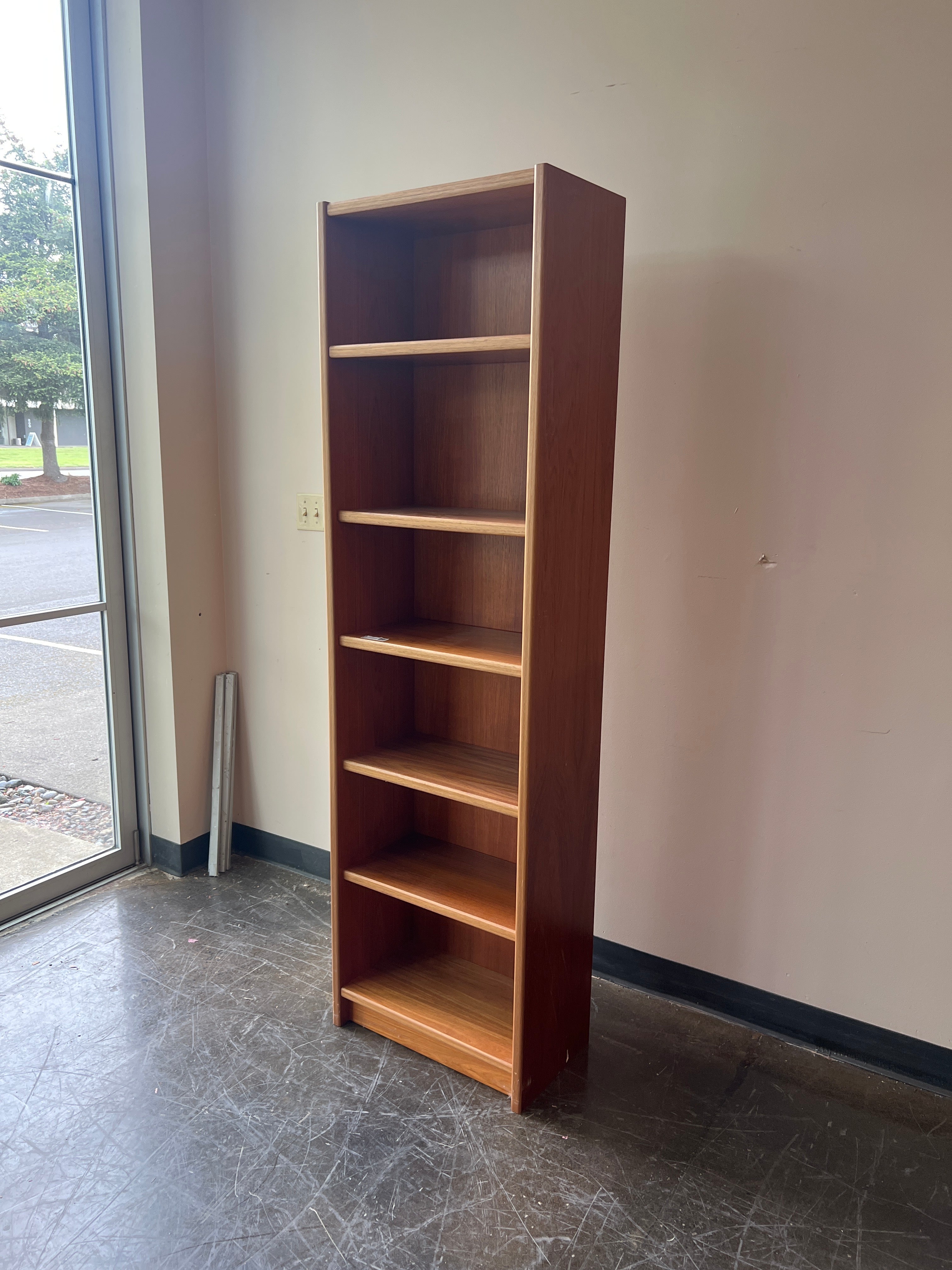 Narrow Maple Bookcase with Six Shelves, Made in Denmark