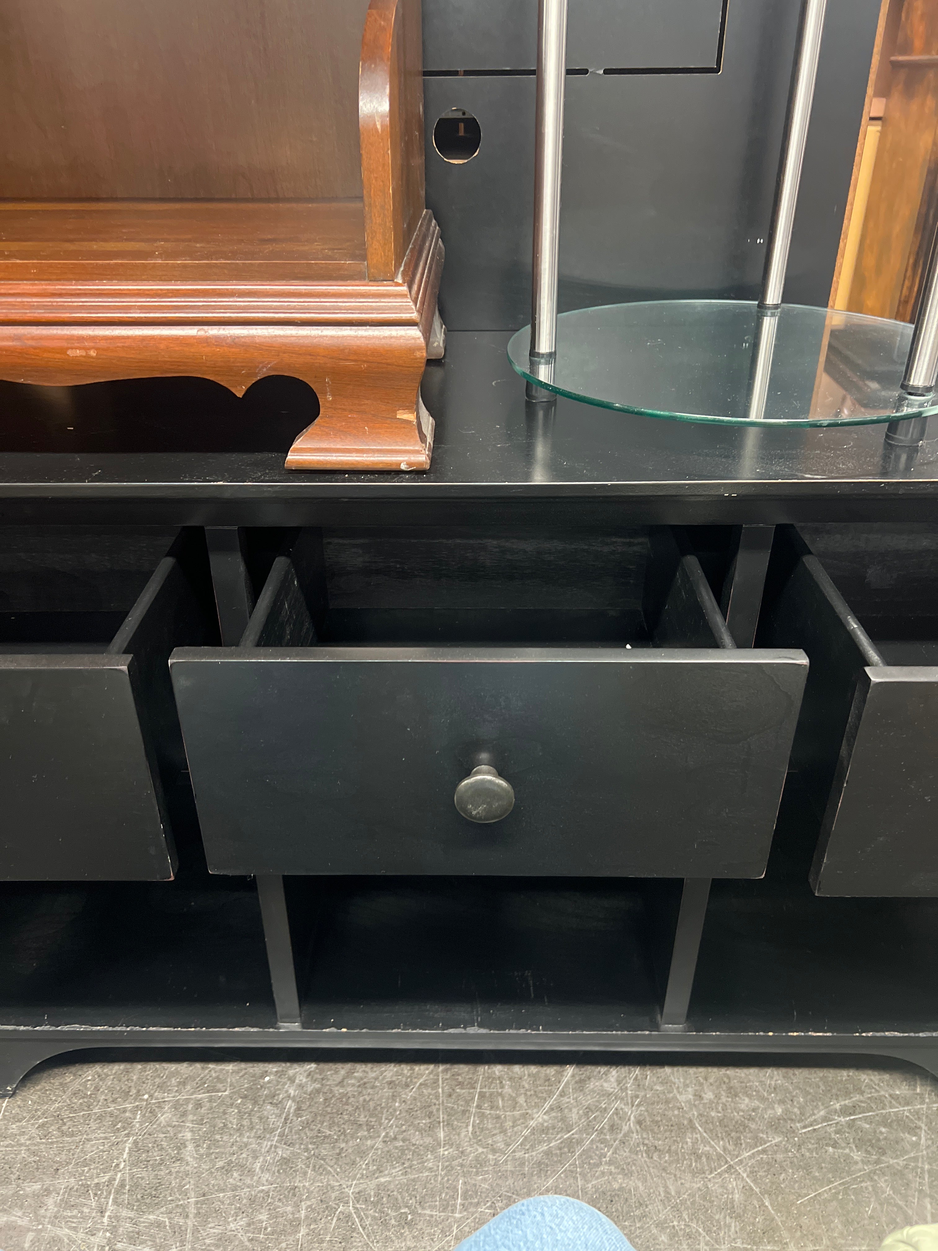 Pottery Barn Black Buffet/Entertainment Piece