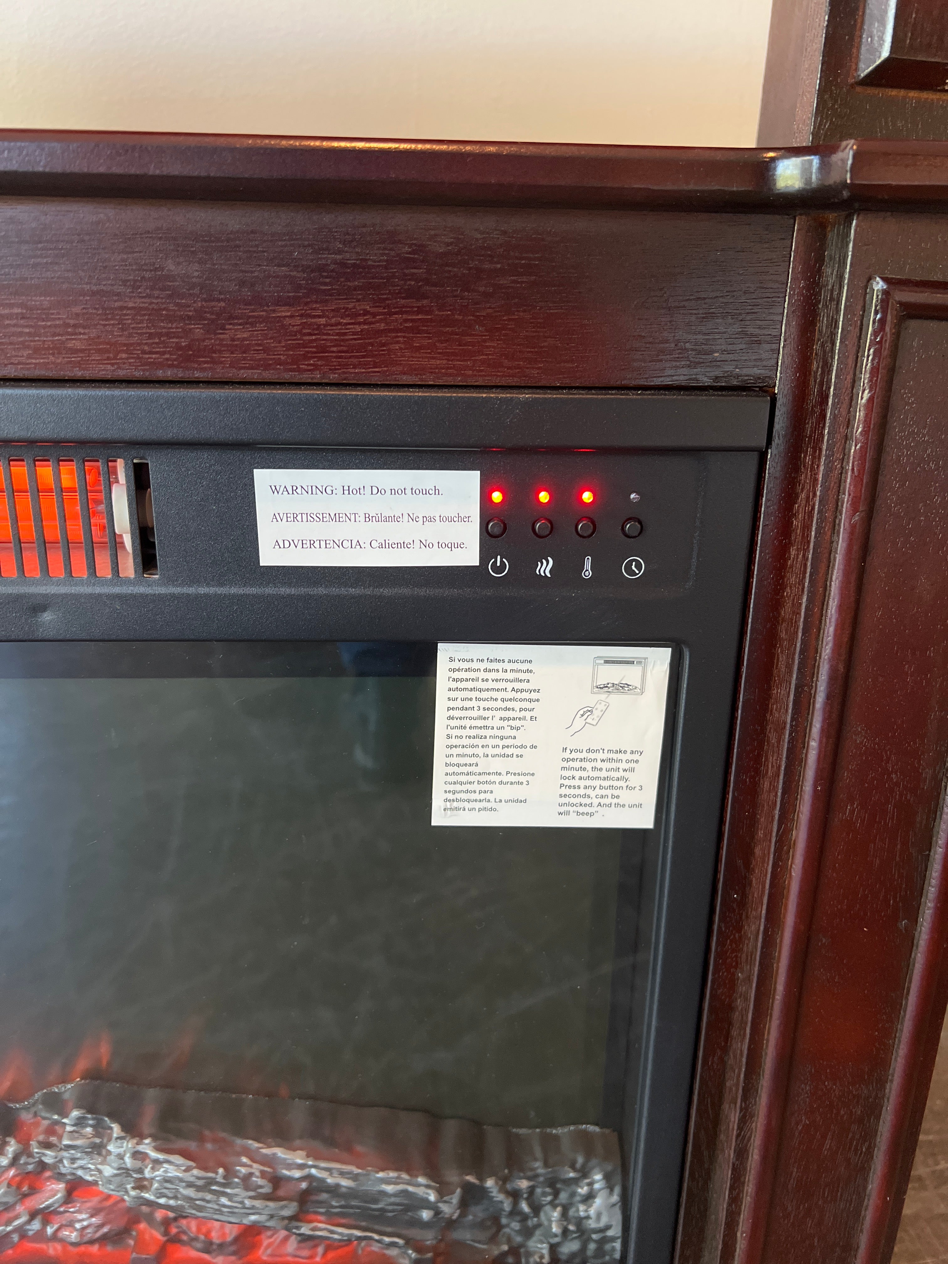 Dark Wood Electric Fireplace Mantel