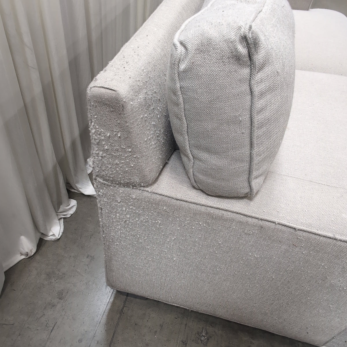 Light Beige Joe Ruggiero Couch in Fabric
