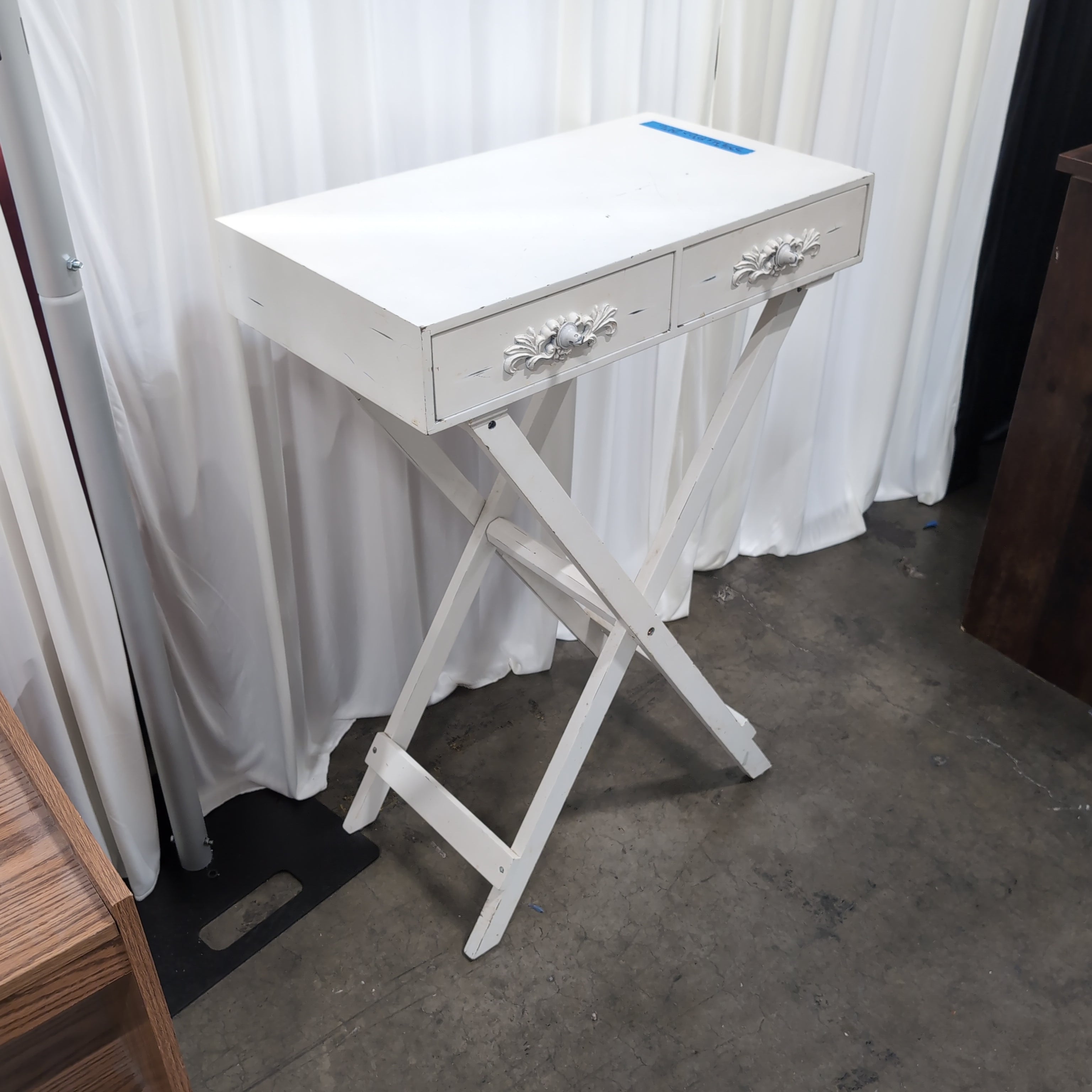 White Folding X-Base Tray Table